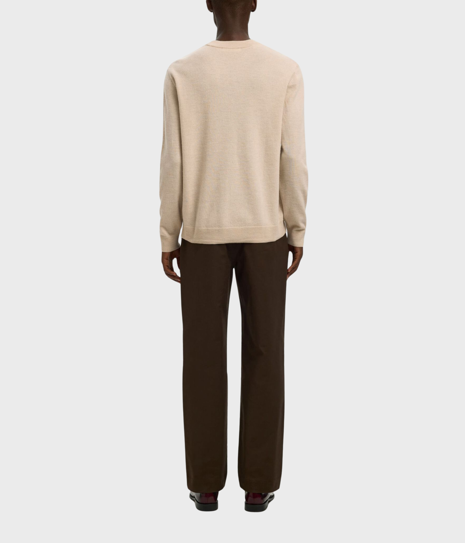 SLHTRAY MERINO BRUSHED RELAXED CREW NOOS. (Oatmeal Detail:Melange)