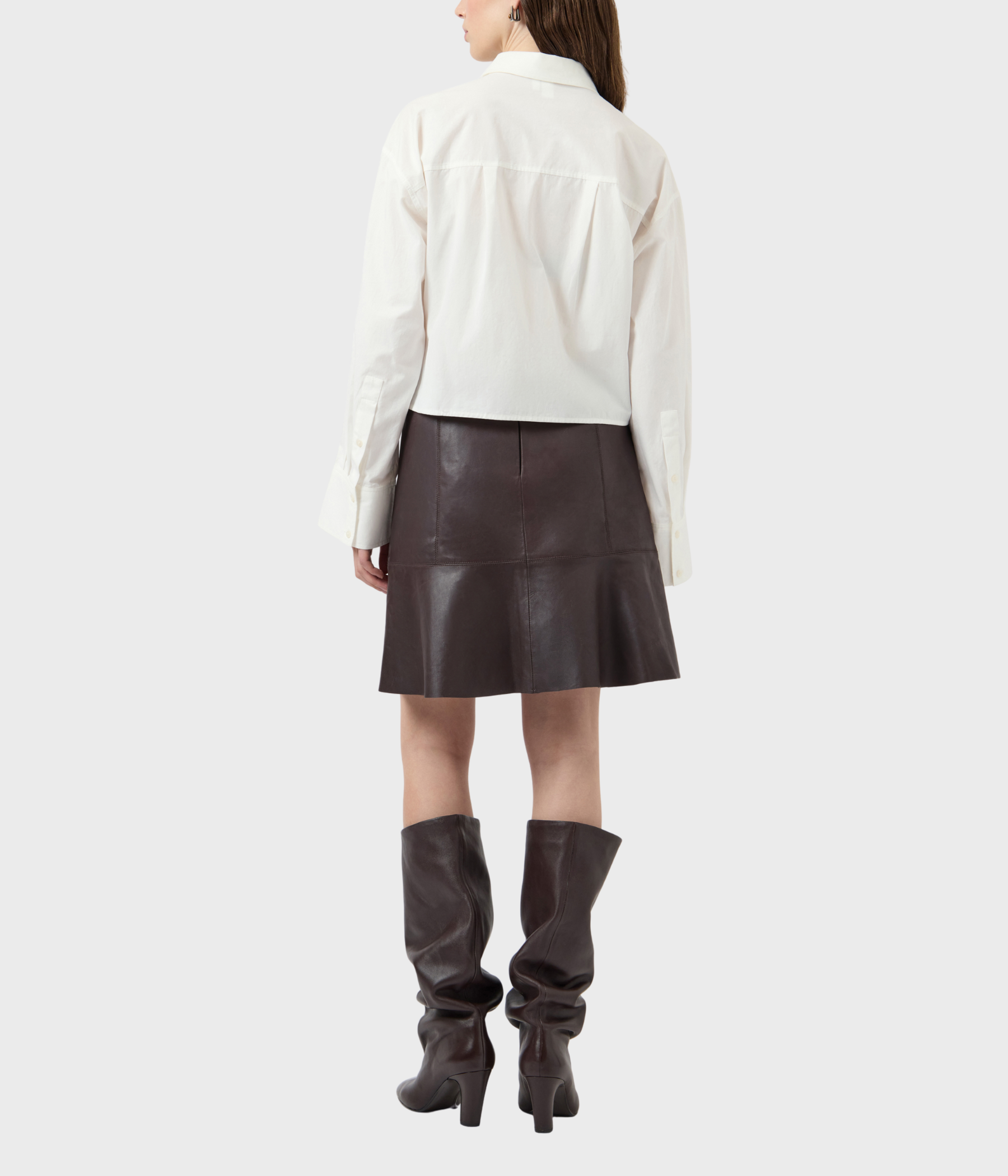 YASCOLLY MW NAPLON LEATHER SKIRT NOOS (Chocolate brown)