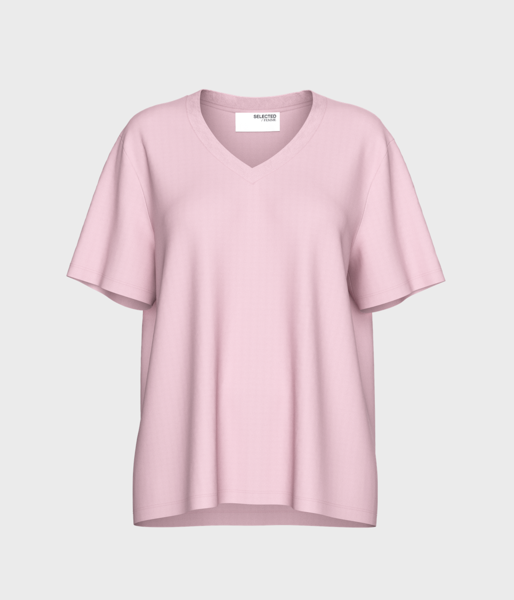 Rosa v-ringad t-shirt