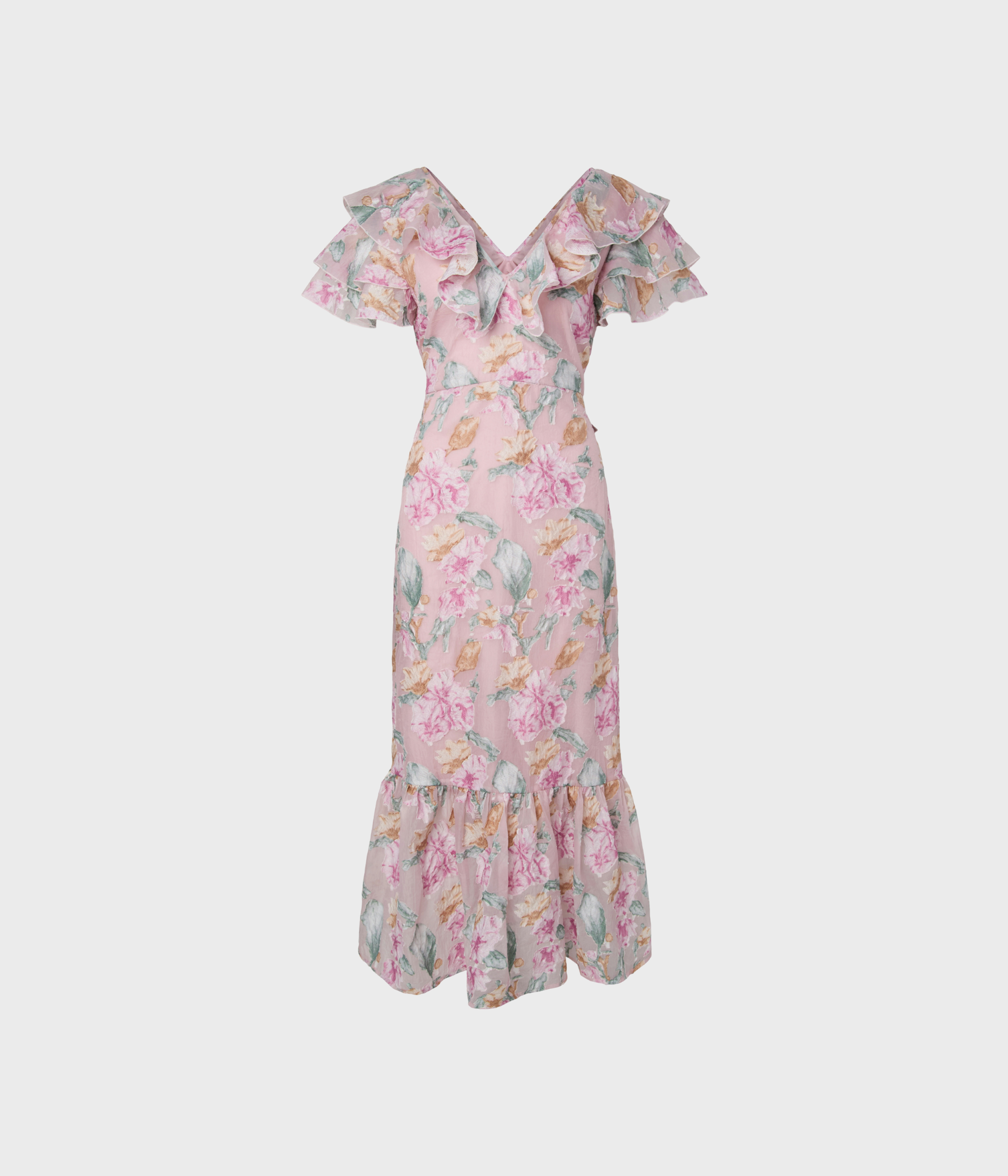 Yasflorina Ss Ankle Dress - D2d (Orchid Smoke AOP:Florina Print)