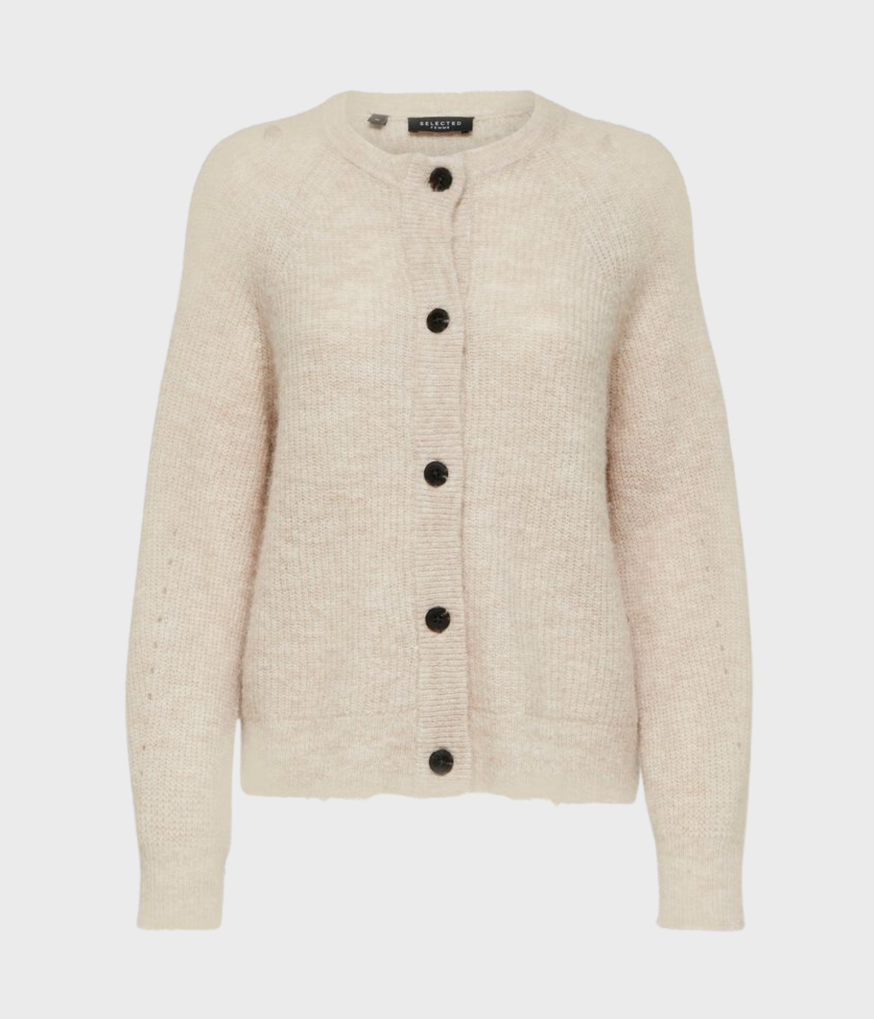 SLFLULU LS KNIT SHORT CARDIGAN NOOS. (Birch)