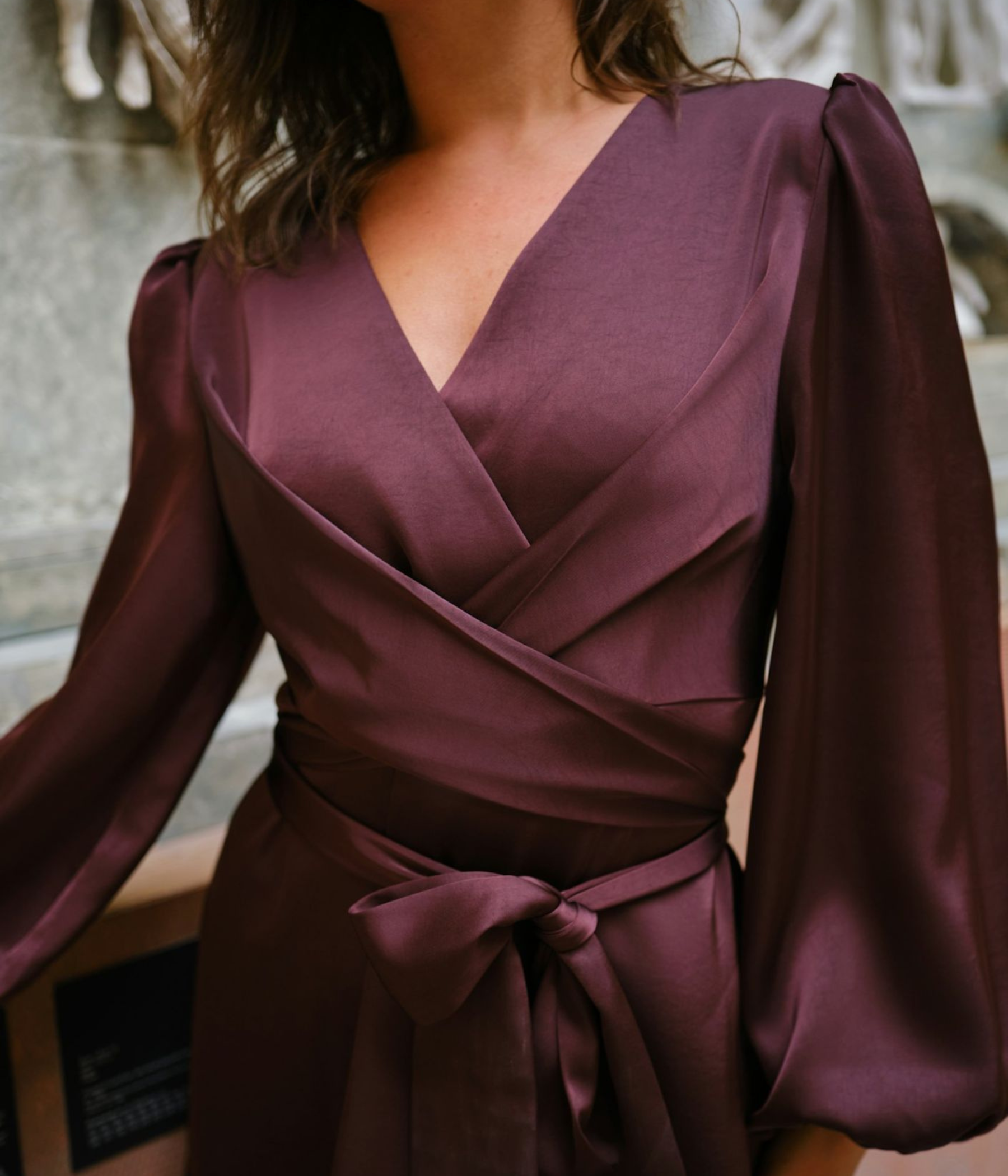 Rimini Heavy Sateen Dress. (174 Burgundy)