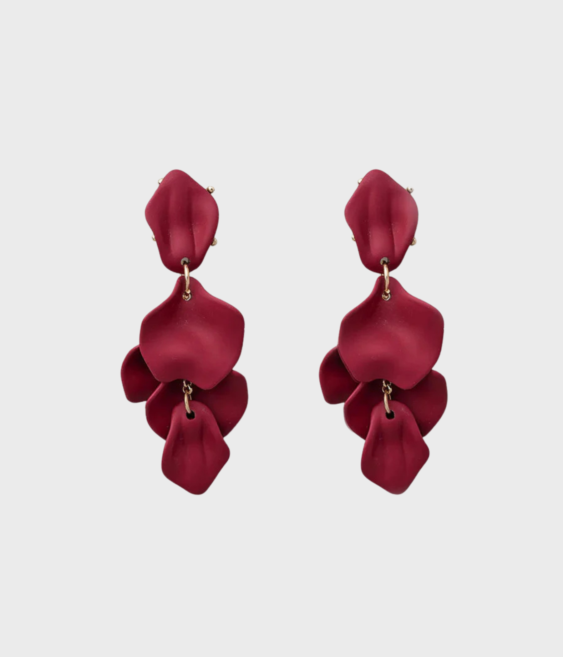 Leaf Earrings Matt. (Mat Burgundy)
