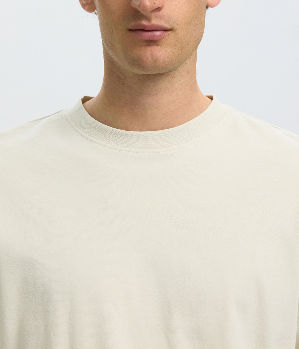 Slmtaj Mid Wgt Peach Ss O-Neck Tee Noos (Silver Birch)