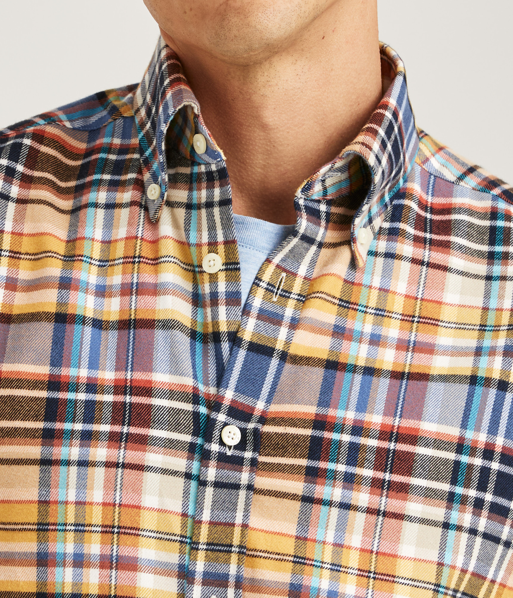 Happy Tartan Check Shirt-Classic Fit. (11 Yellow)