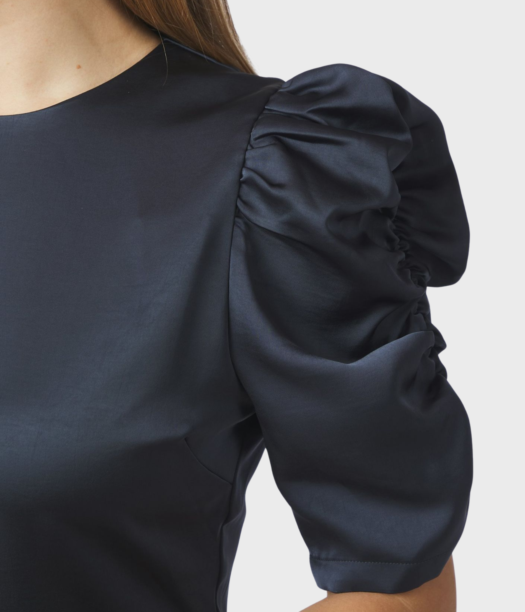 Benua Heavy Sateen Blouse (Midnight Blue)
