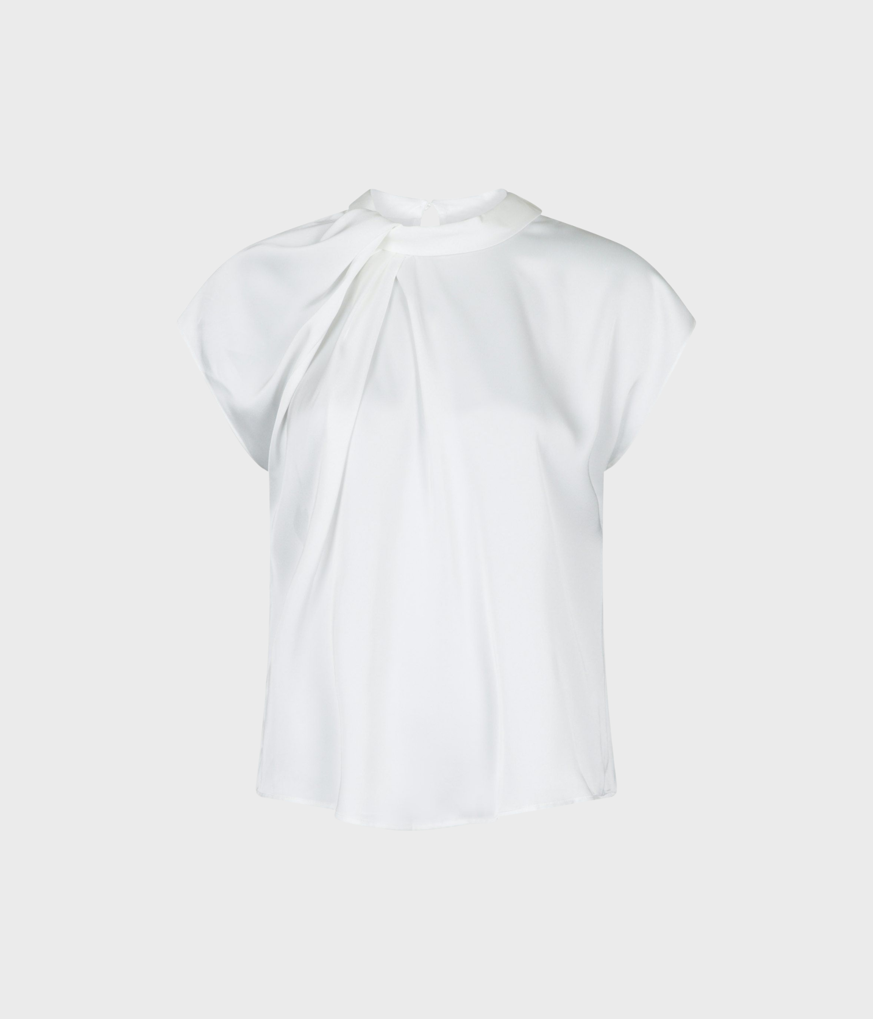 Fleur Drapy Satin Blouse. (121 Off White)