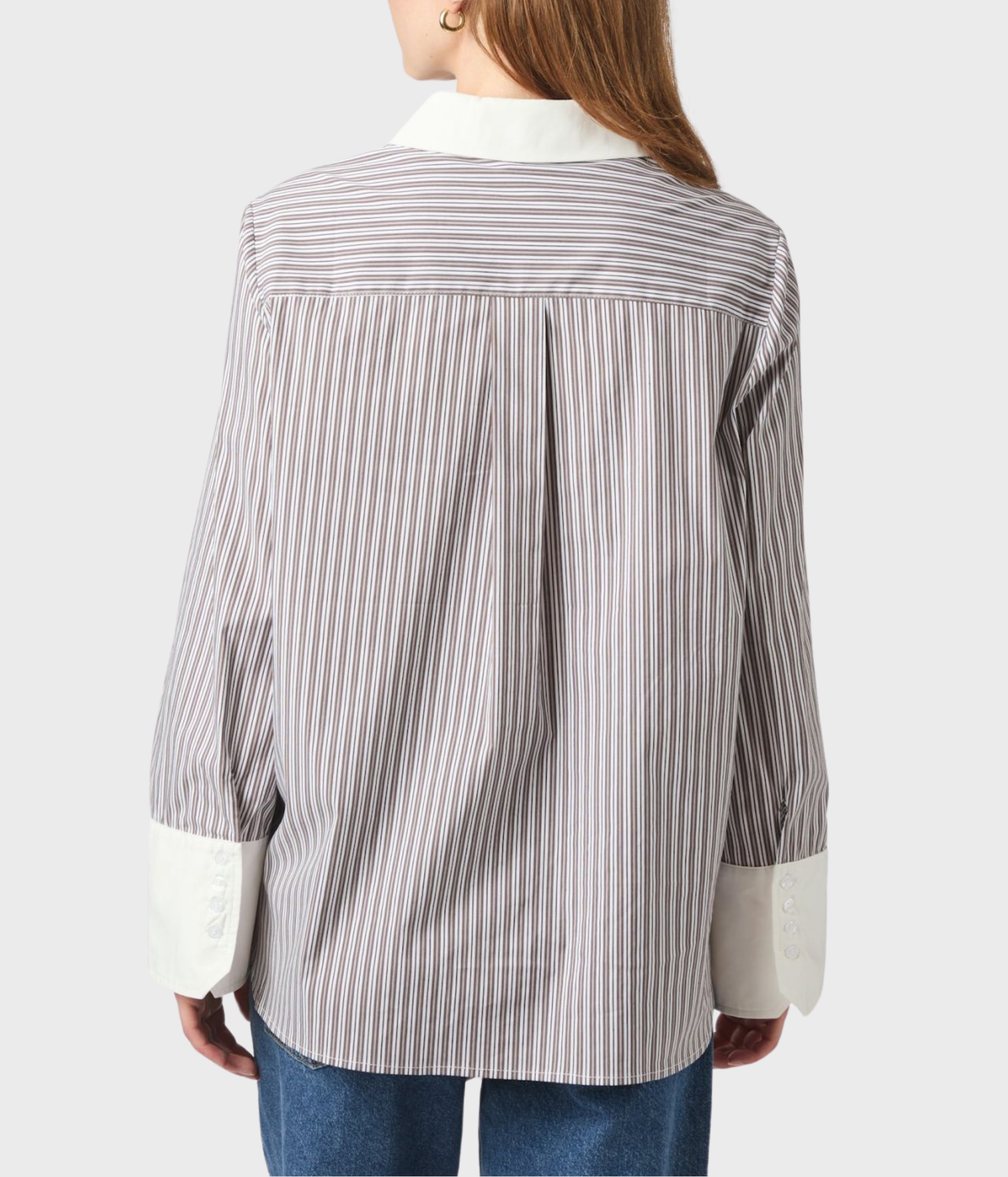 Dranila Stripe Shirt (210 BROWN)