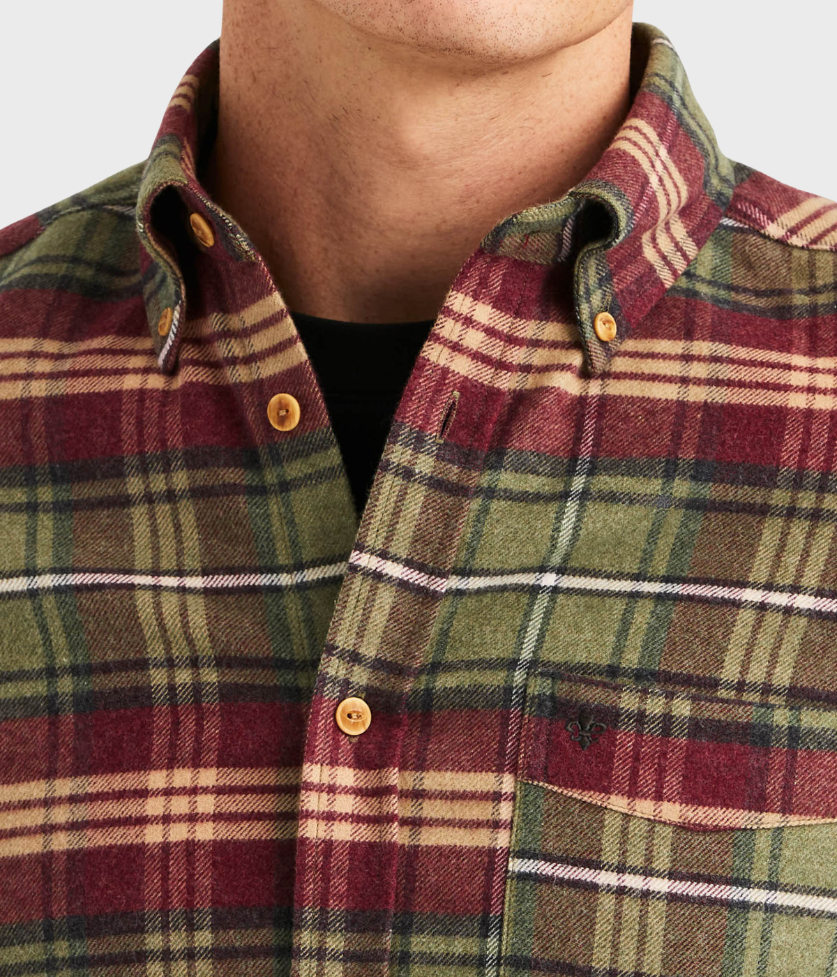 Flannel Big Check Shirt-Slim Fit (75 Olive)