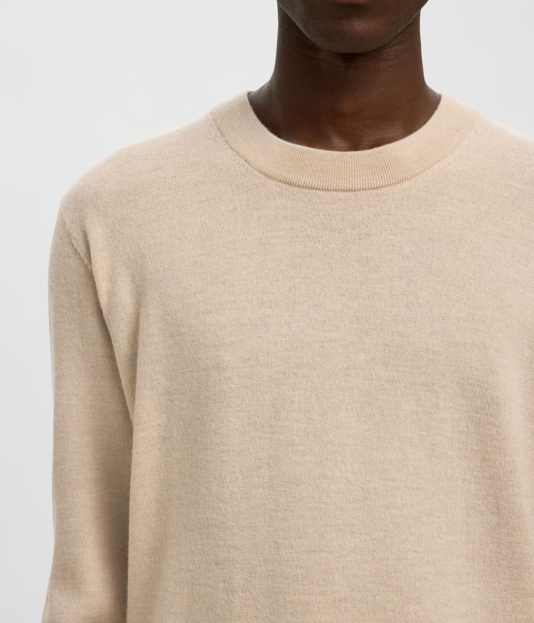 SLHTRAY MERINO BRUSHED RELAXED CREW NOOS. (Oatmeal Detail:Melange)