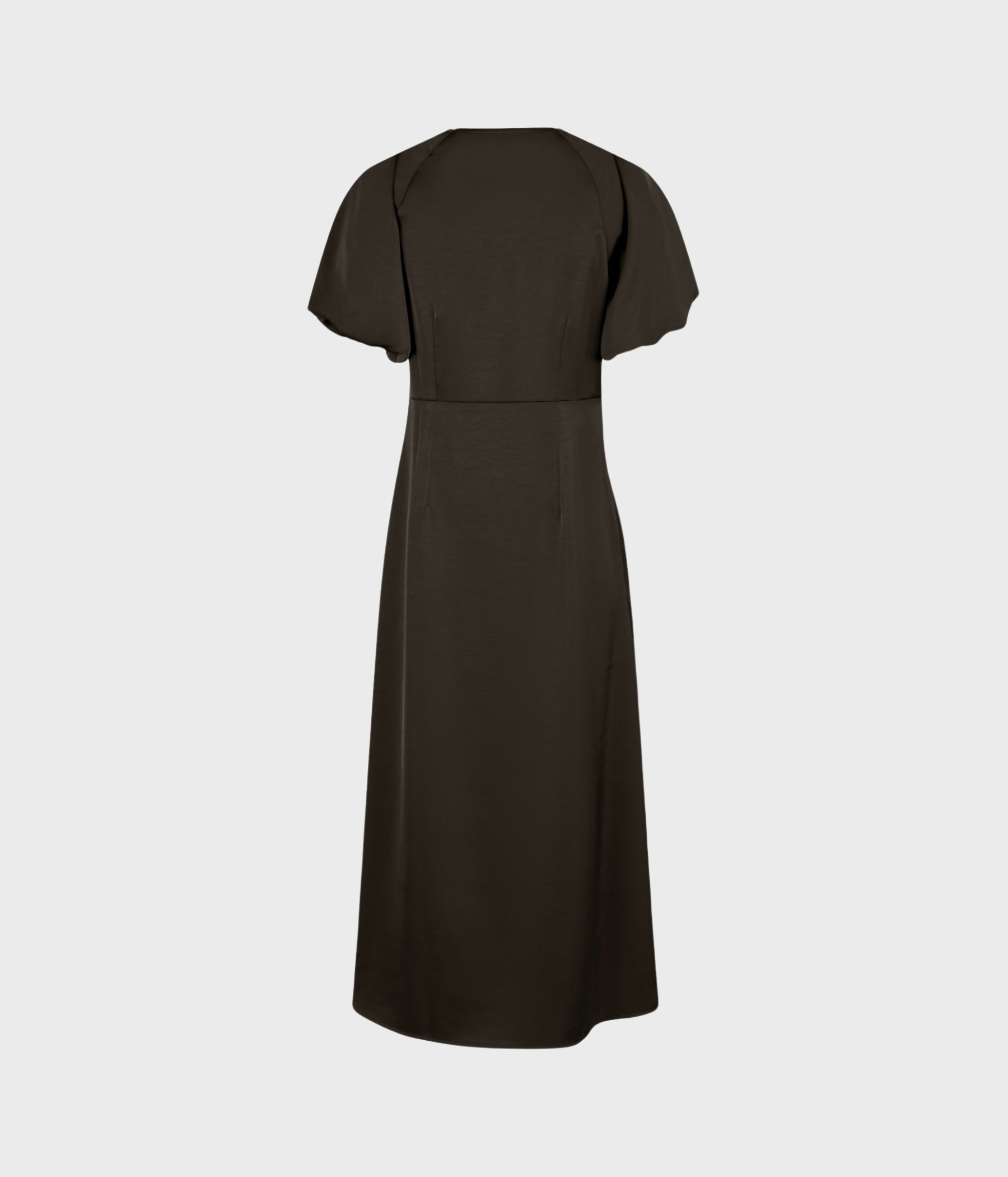 Illana Heavy Sateen Dress. (676 DARK BROWN)