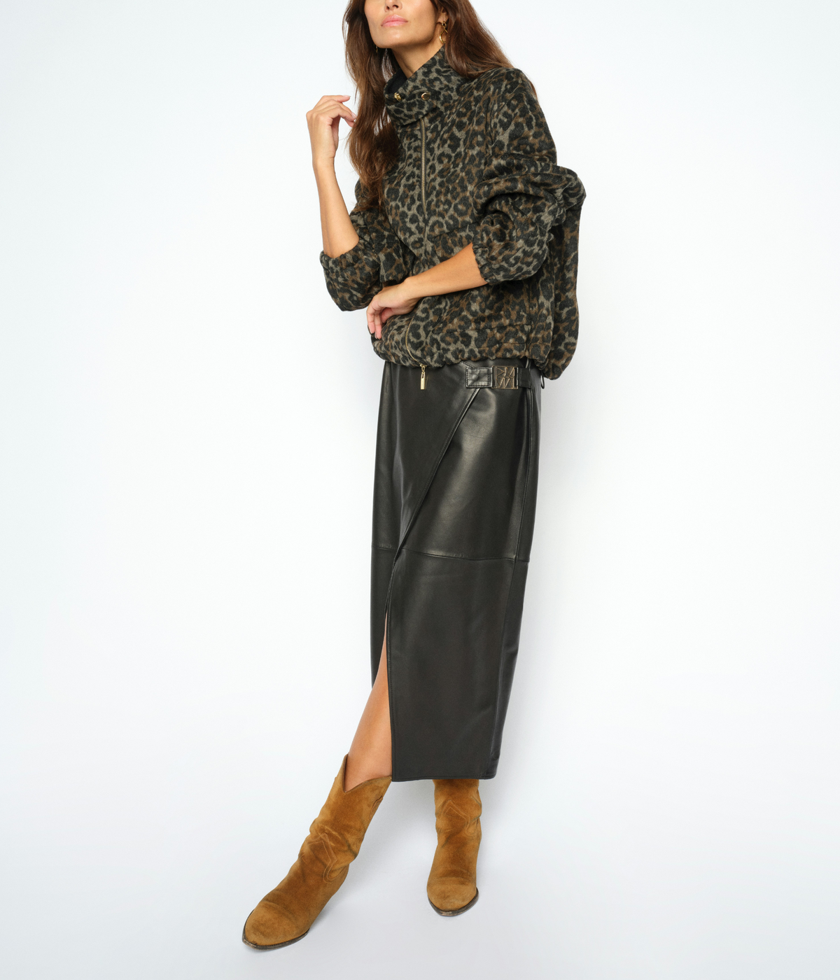 Mmvela Leather Skirt (801 Black)