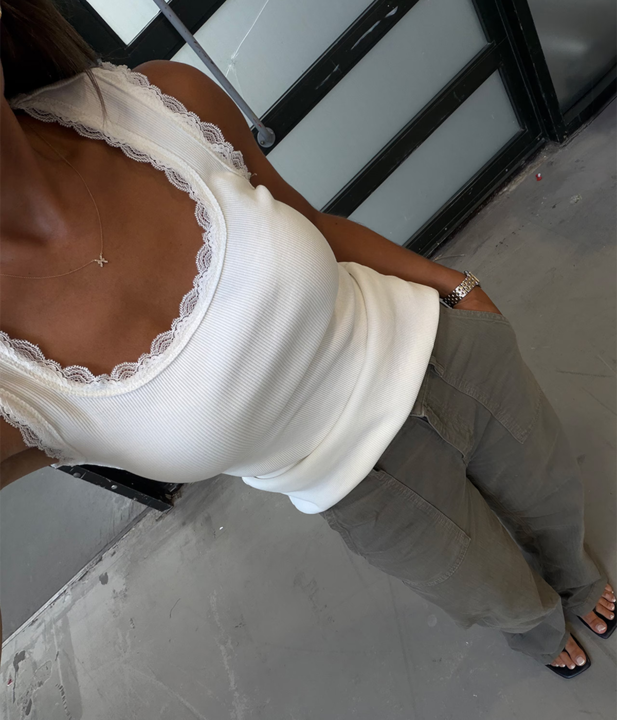 Holly Lace Singlet (WHITE)