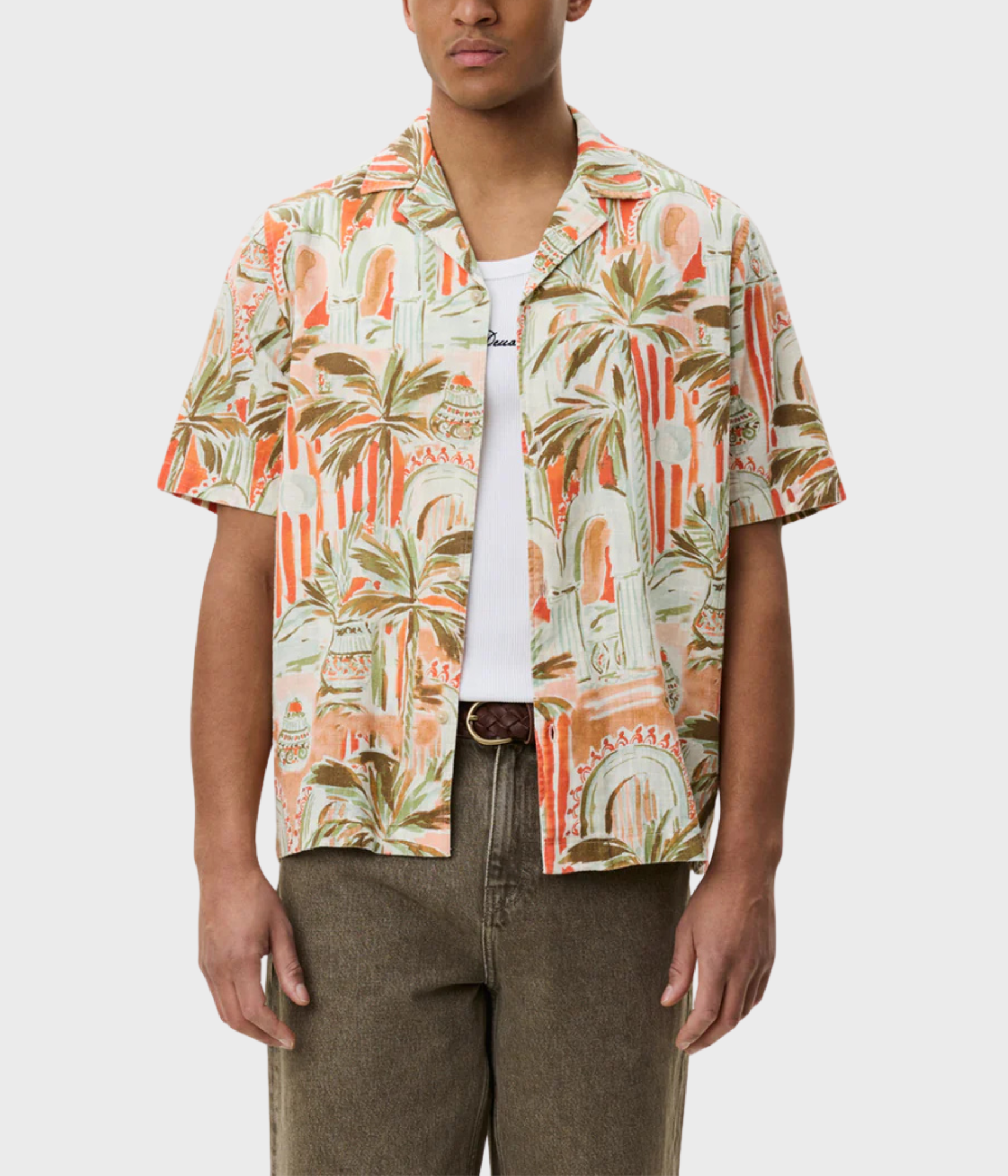 Palm Aop Ss Shirt (721 Raw Sienna Orange)