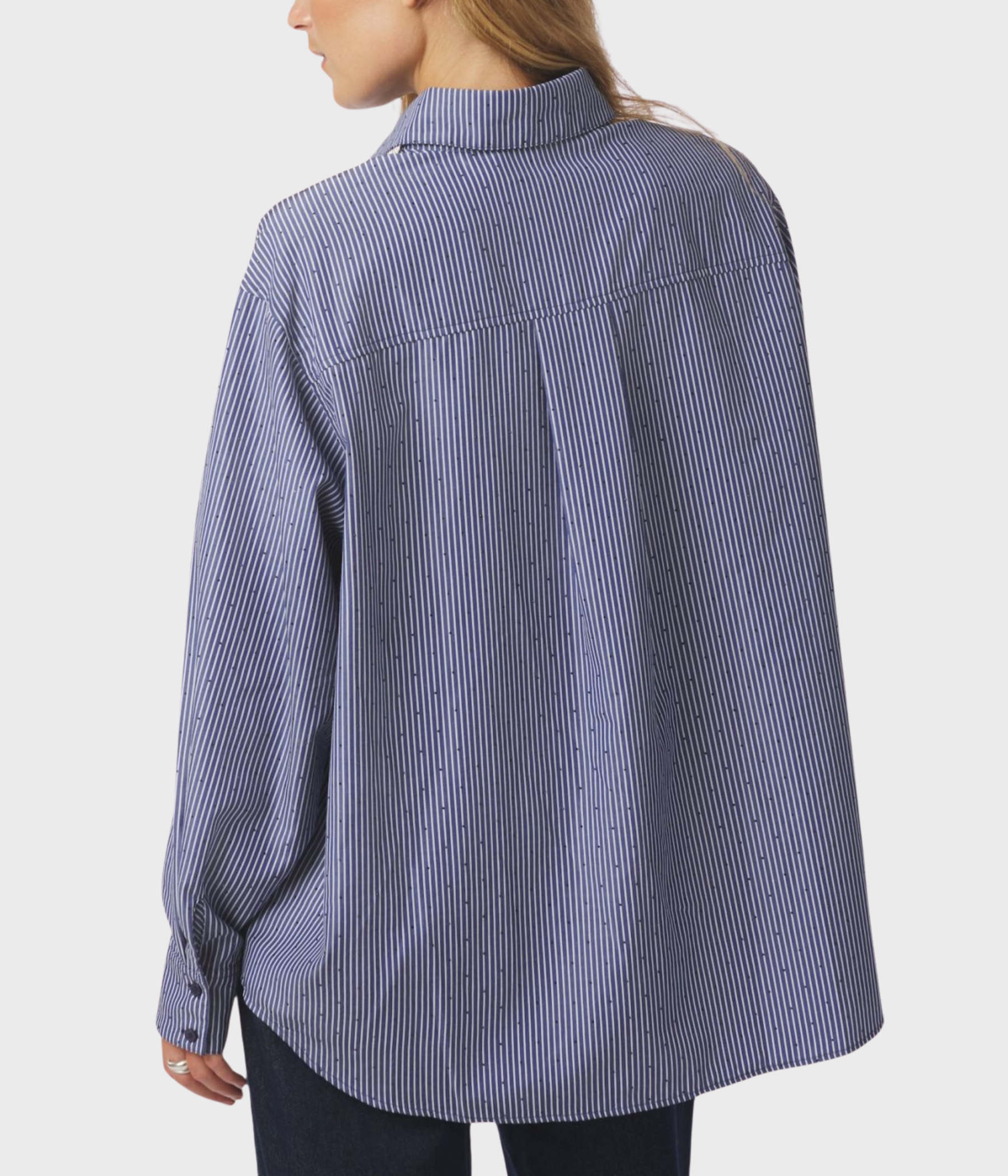 Dalma B Stripe Stone Shirt. (Midnight Blue)