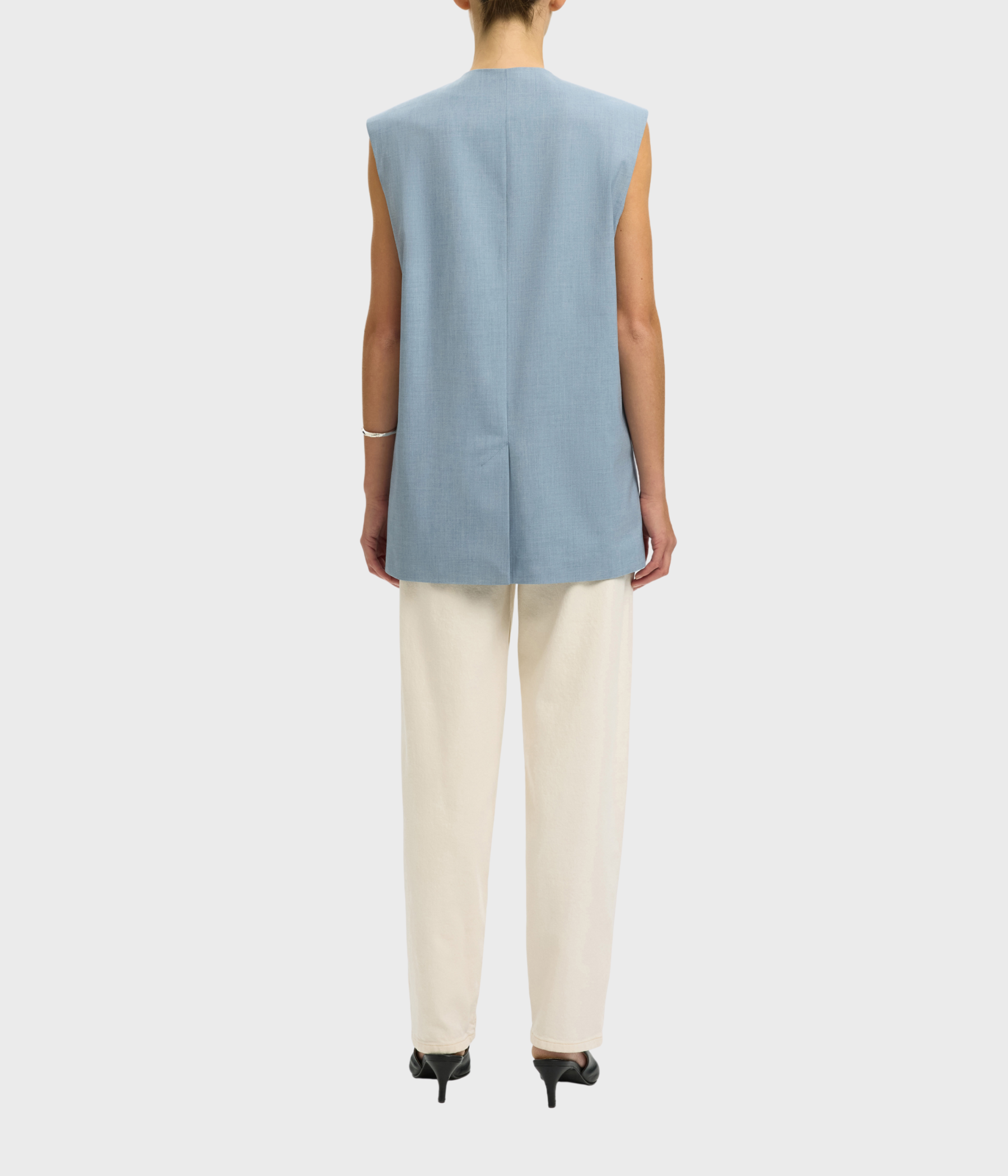 SLFBOXY LISA VEST (Dusty Blue Detail:MELANGE)