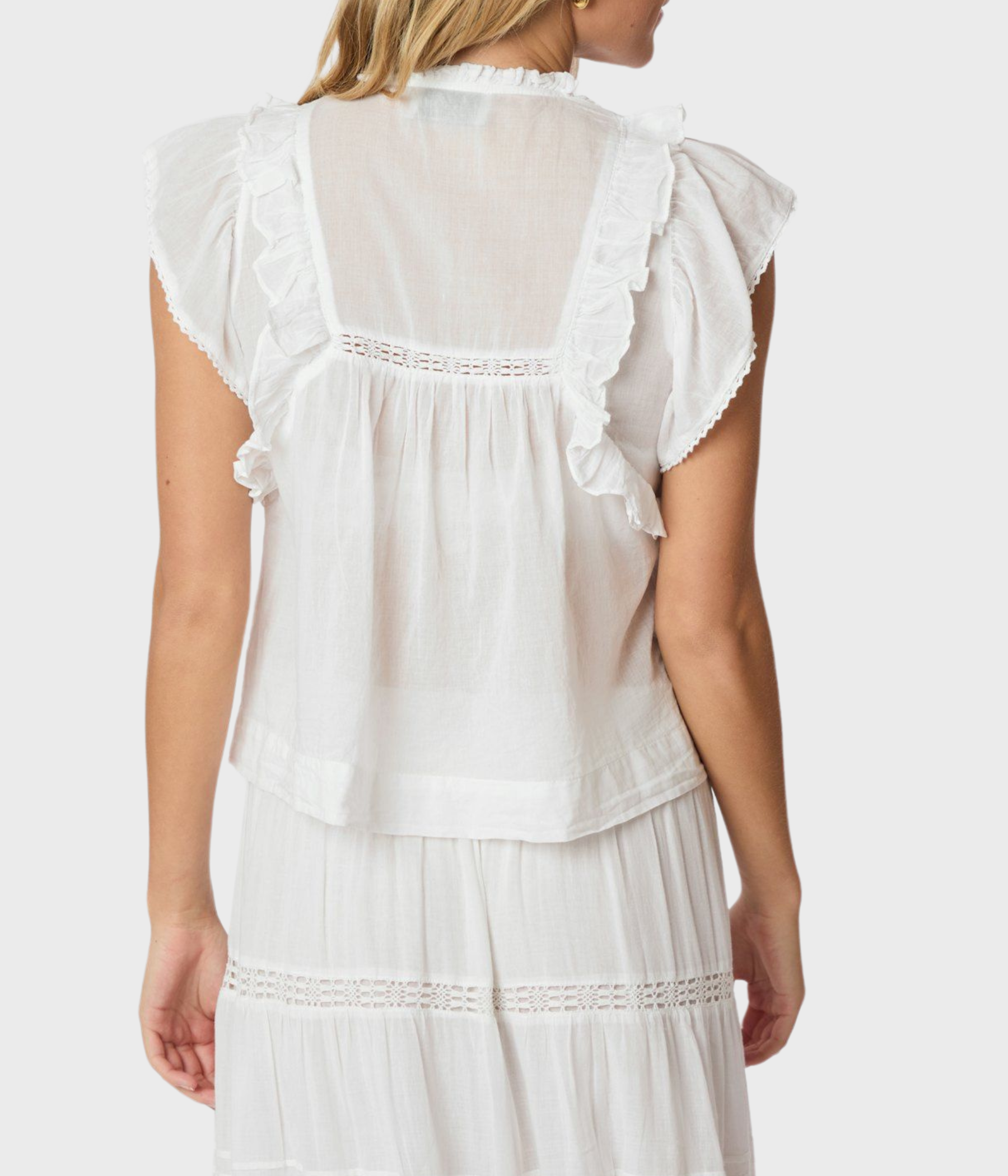 Jayla S Voile Top. (120 White) - D.O. Design Only