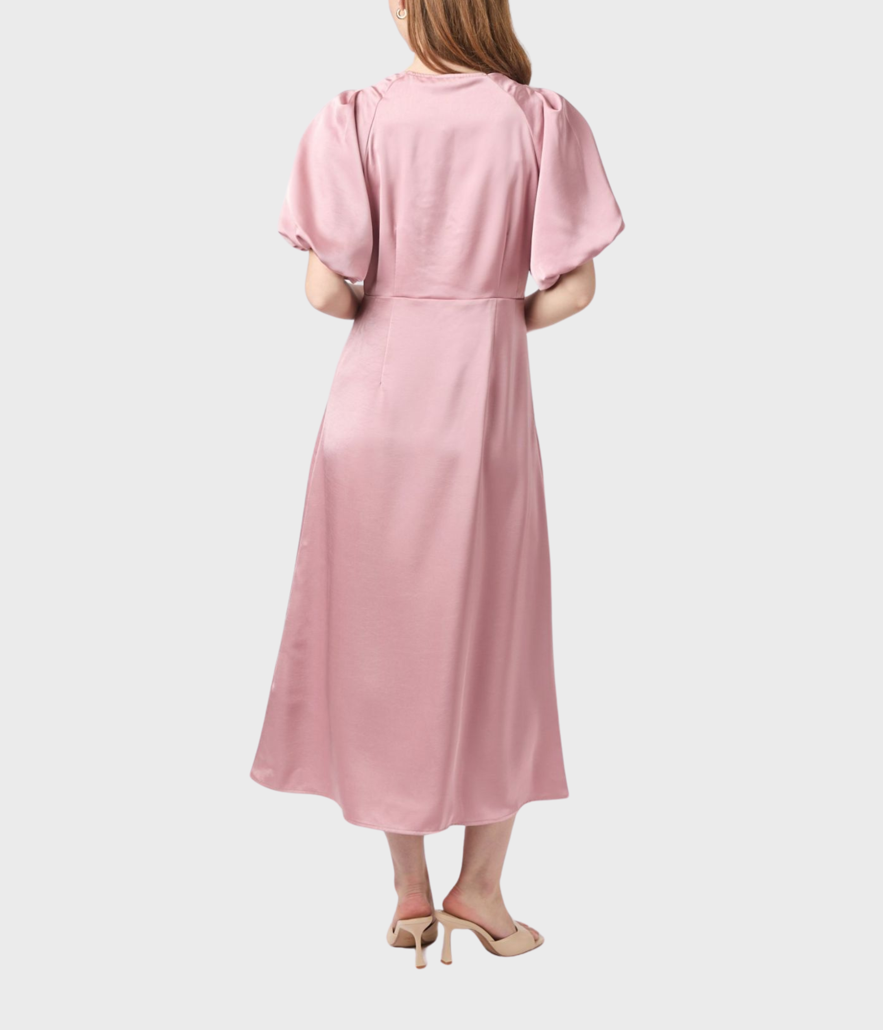 Illana Heavy Sateen Dress. (823 Evening Rose)