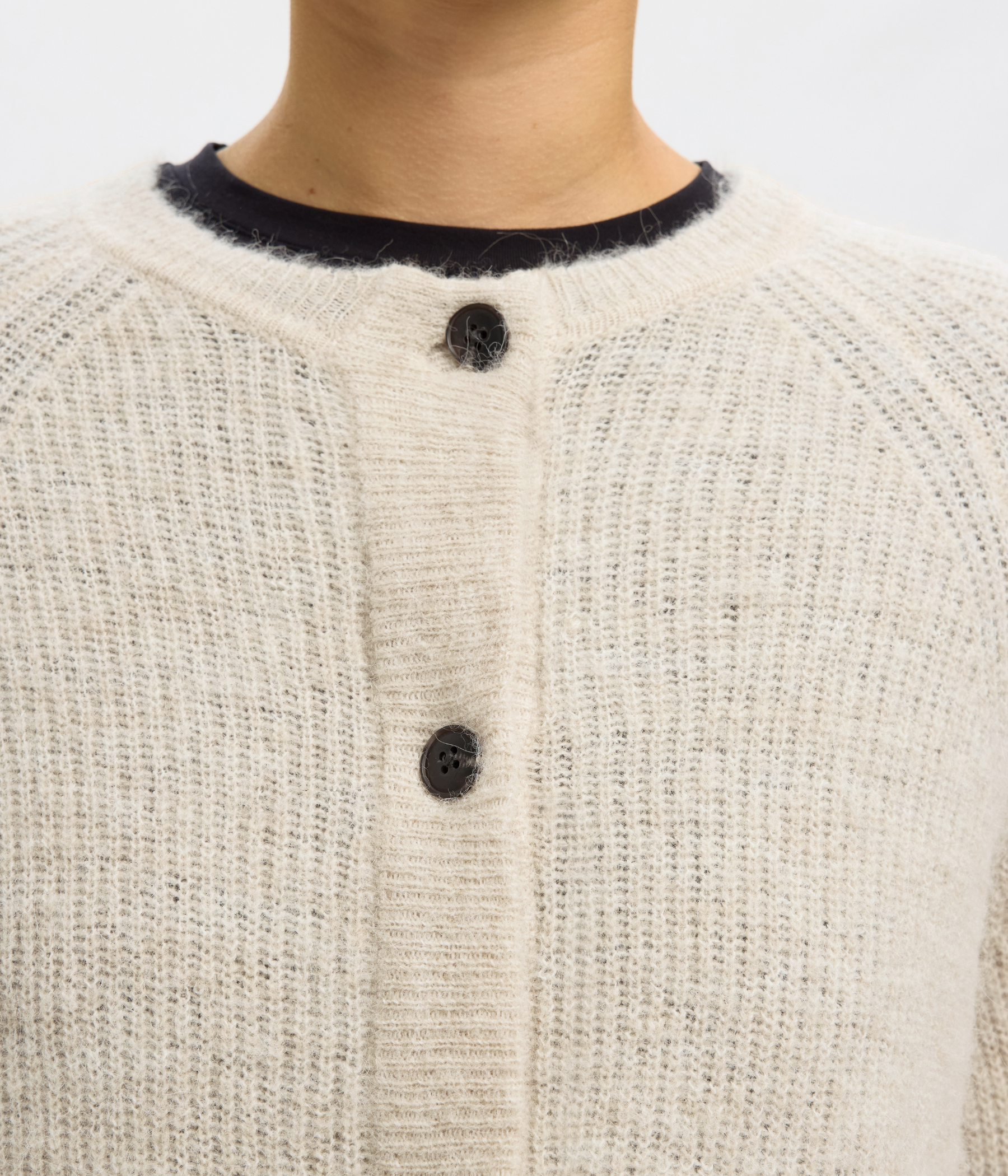 Slflulu Ls Knit Short Cardigan Noos. (Birch) - D.O. Design Only