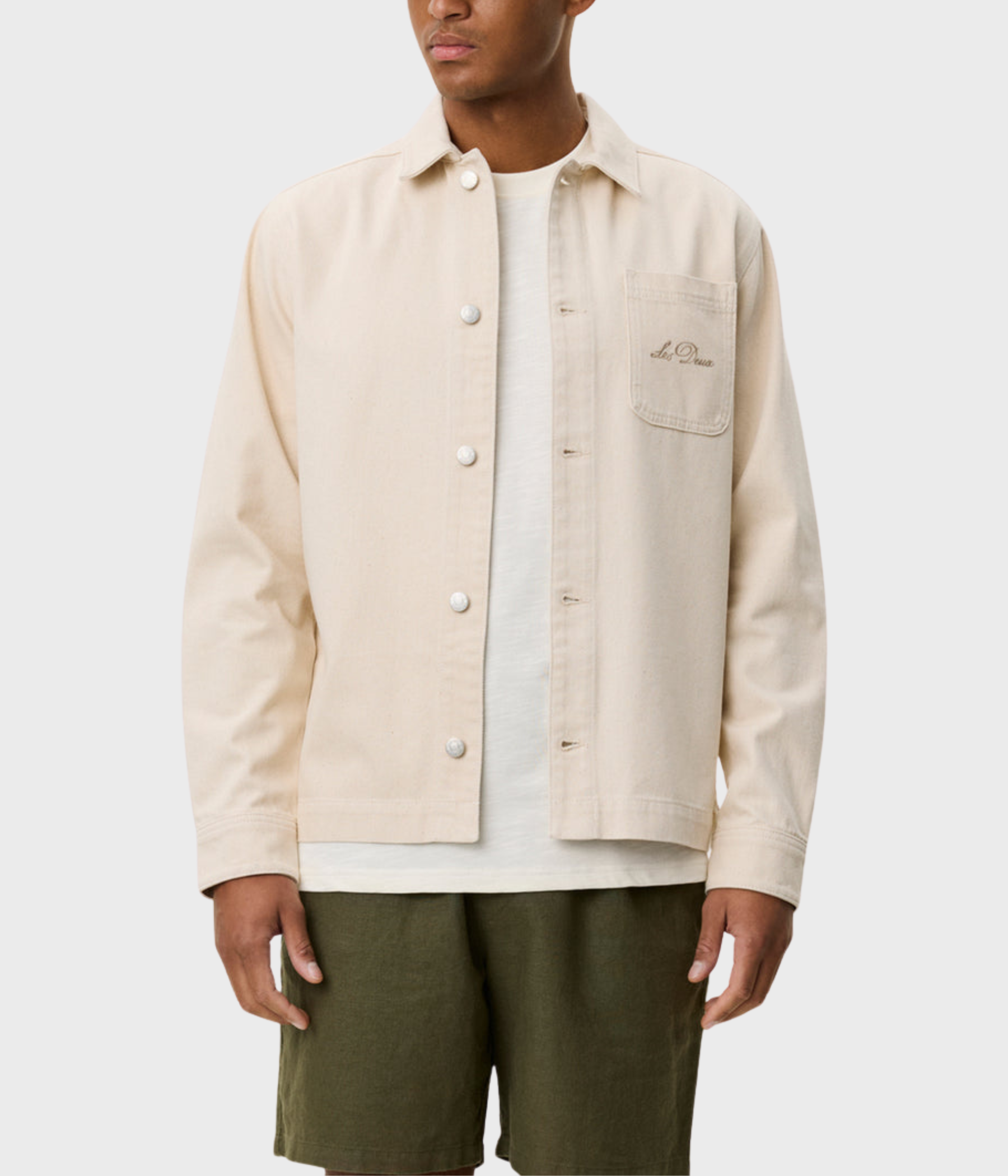 Layton Faience Twill Overshirt (Ivory)