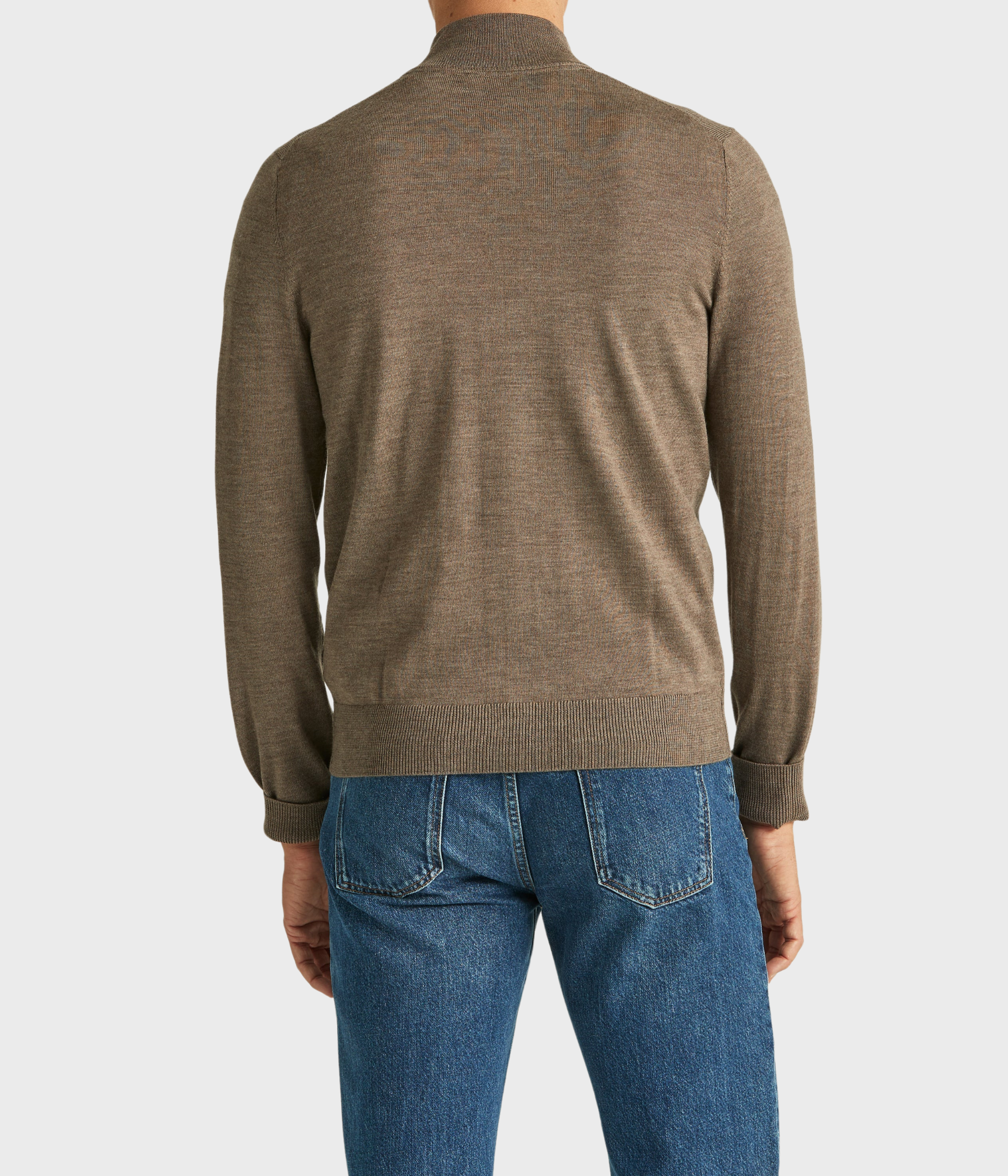 Merino Zip Cardigan (84 Brown)