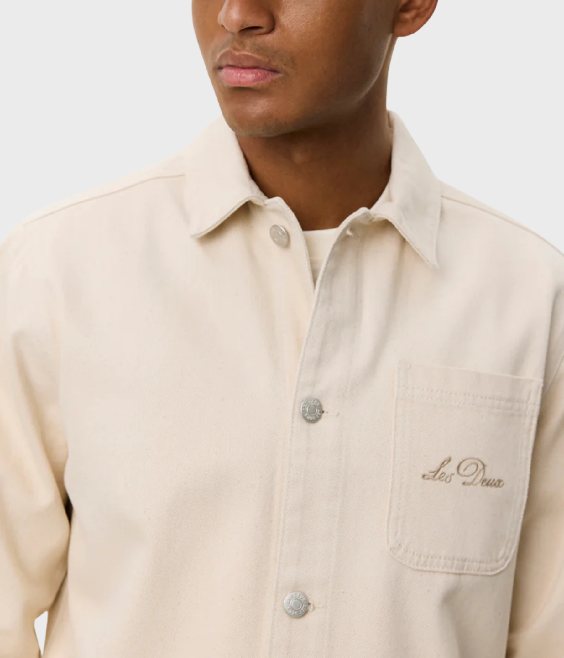 Layton Faience Twill Overshirt (Ivory)