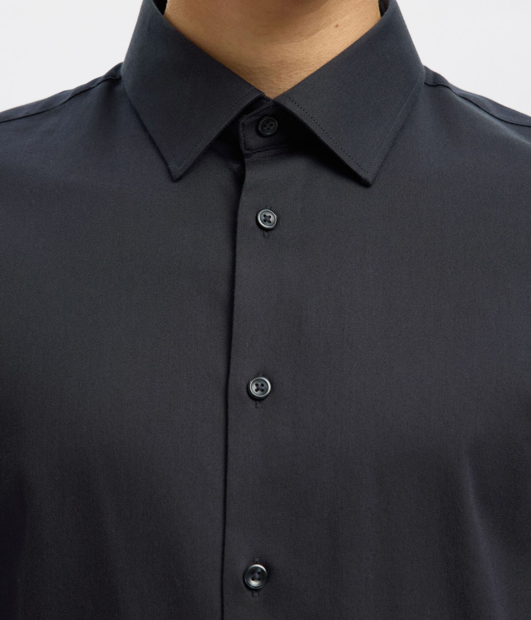 SLHSLIM-PERFORMANCE SHIRT LS NOOS. (Black)