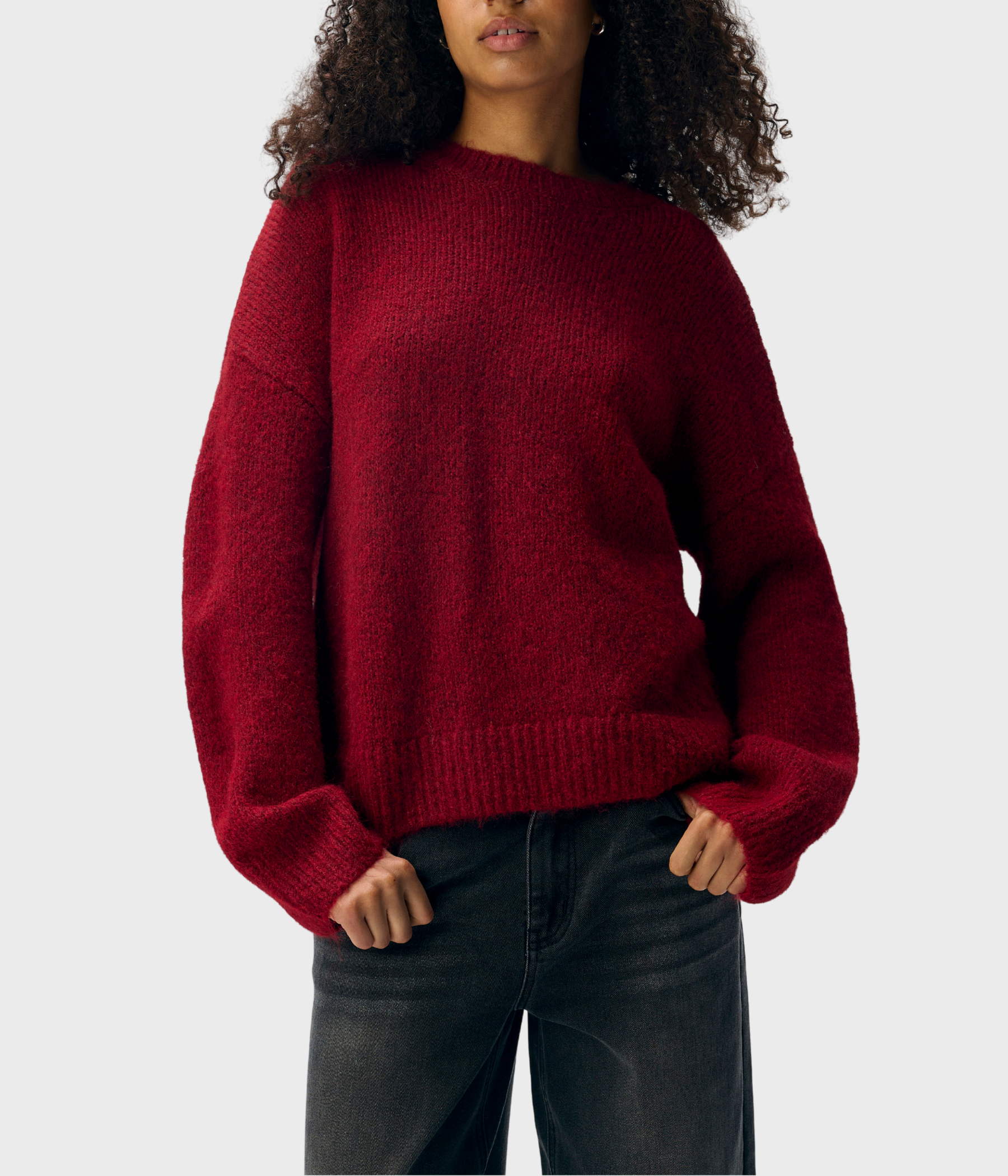 OBJSAGGIA LS LO PULLOVER E WI 24 (Karanda Red Detail:Melange)