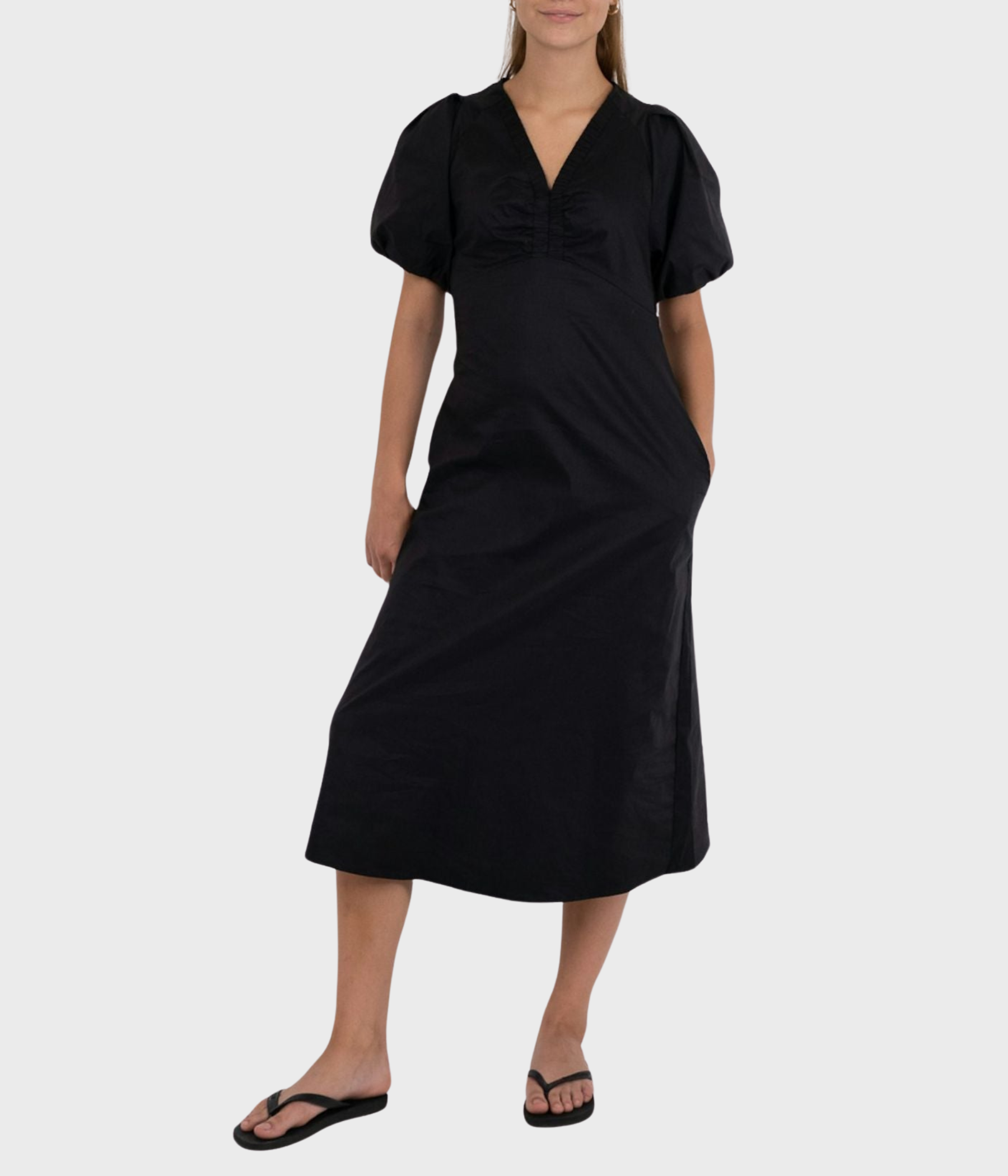 Illana Poplin Dress (100 Black)