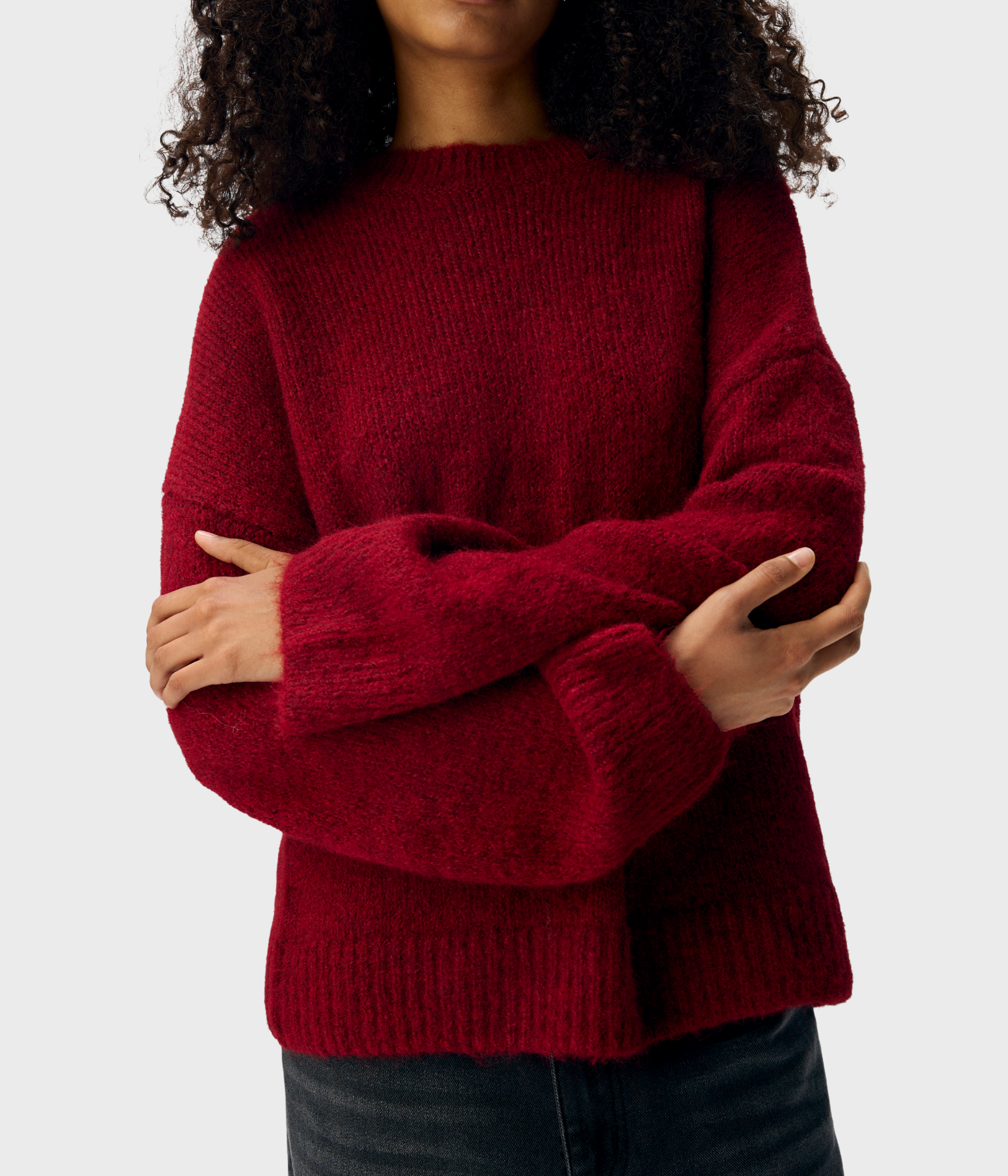 OBJSAGGIA LS LO PULLOVER E WI 24 (Karanda Red Detail:Melange)