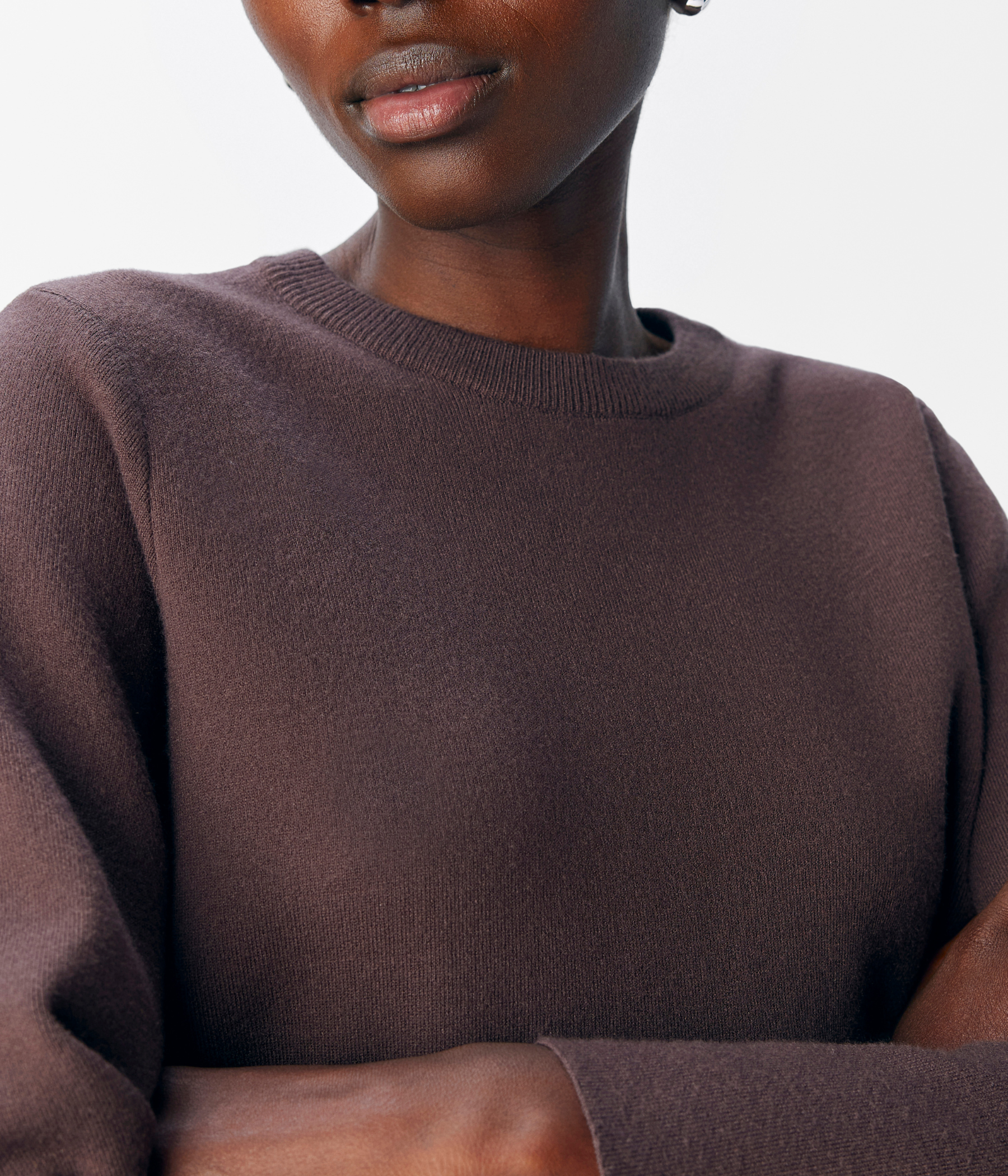OBJREYNARD SQUARE SLEEVE O-NECK NOOS. (Seal Brown)