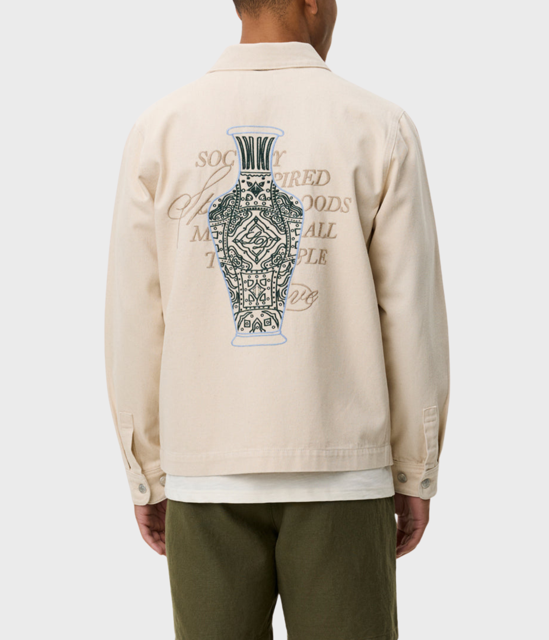 Layton Faience Twill Overshirt (Ivory)