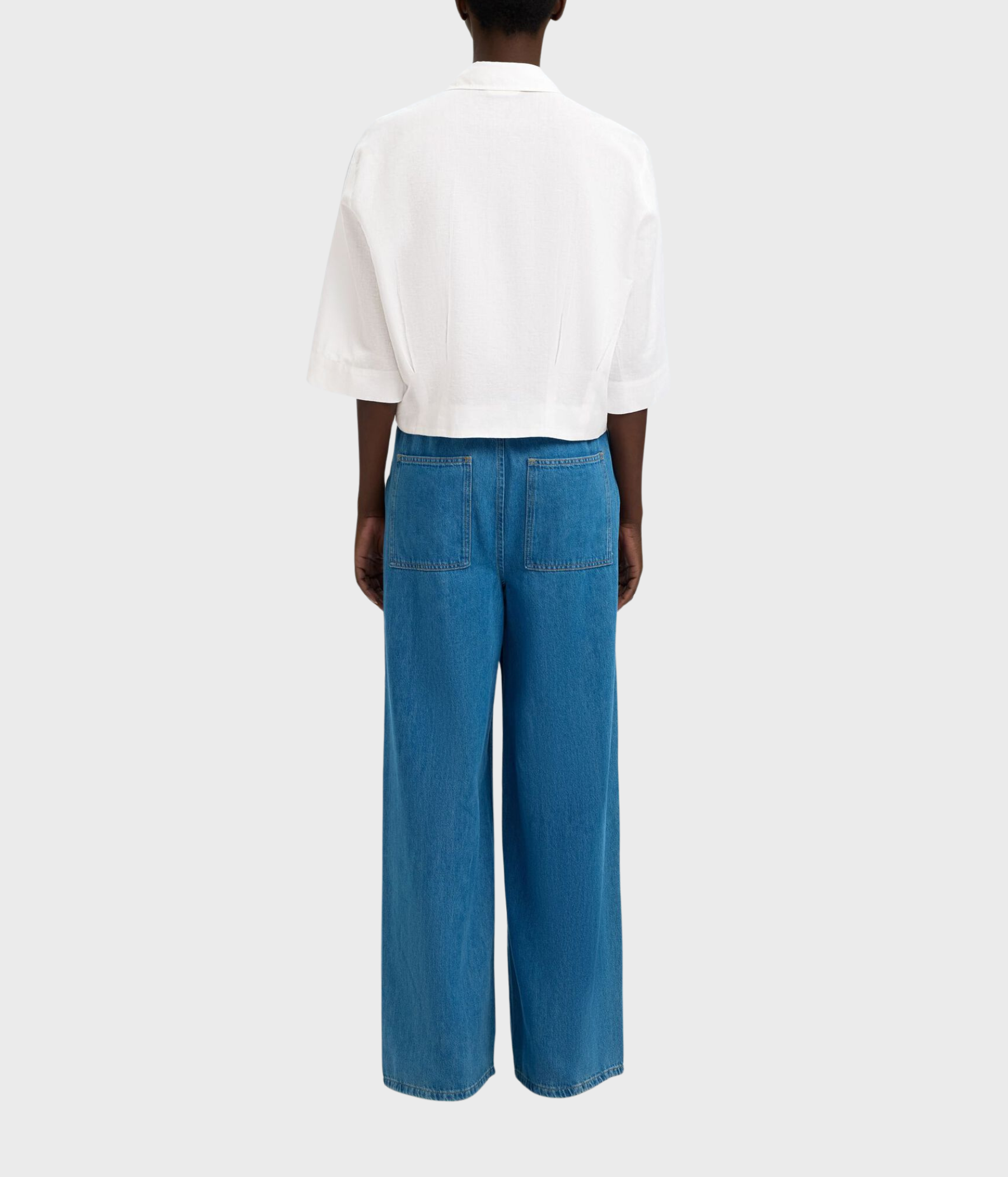 Slfcleo Regular 3/4 Cropped Shirt B (Bright White)