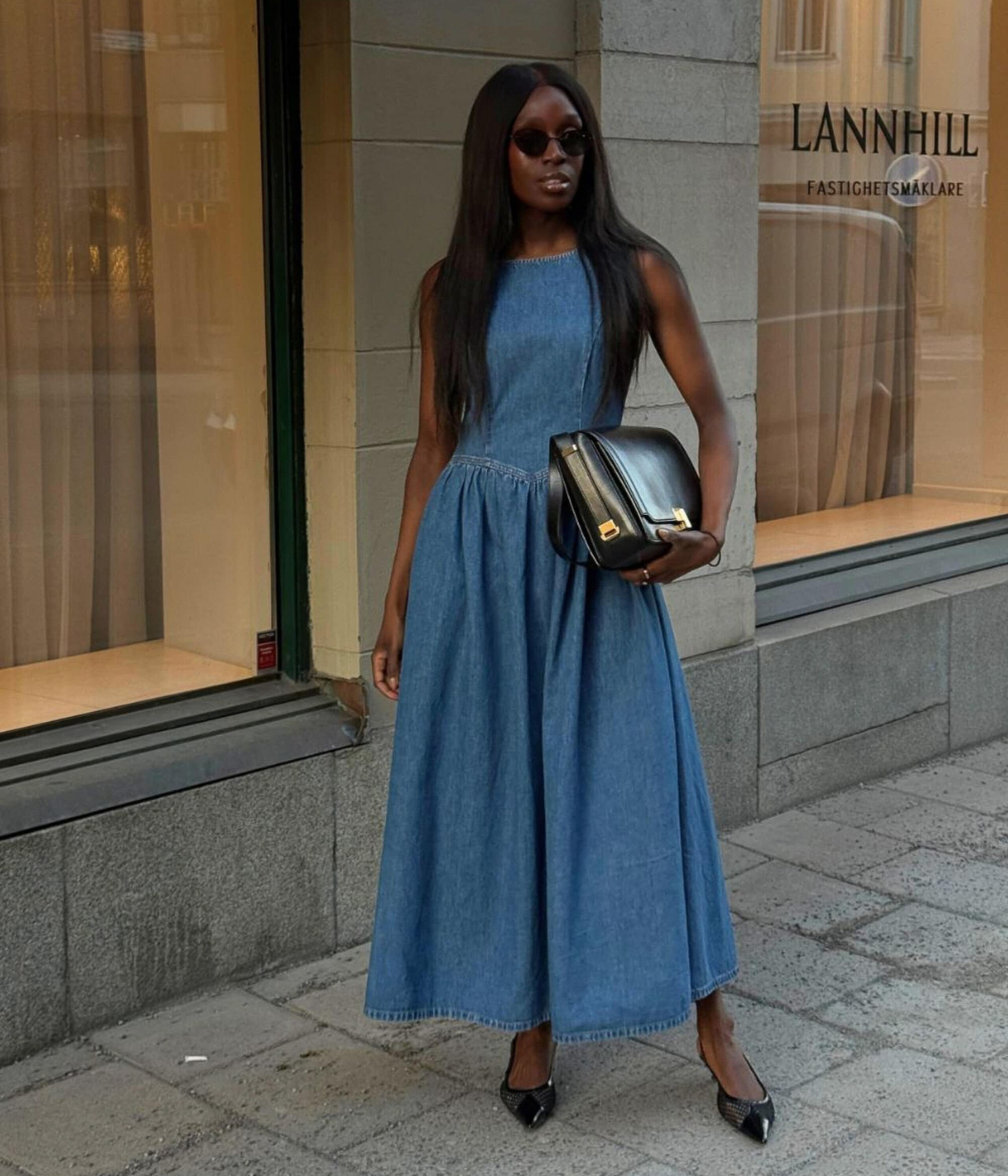 Raana Denim Dress (DEEP BLUE WASH)