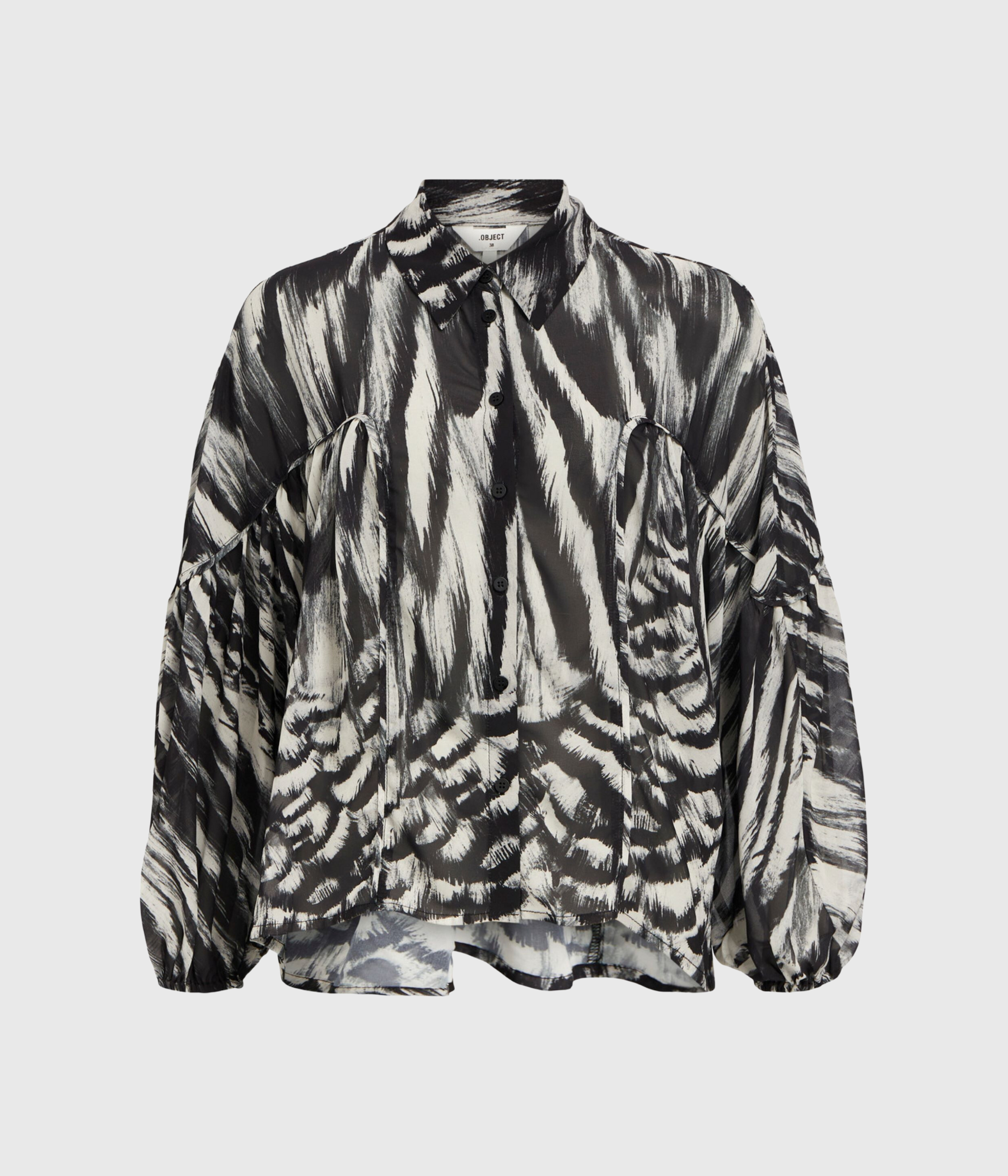 OBJMACY L/S SHIRT E DIV (AOP:White blurry lines)