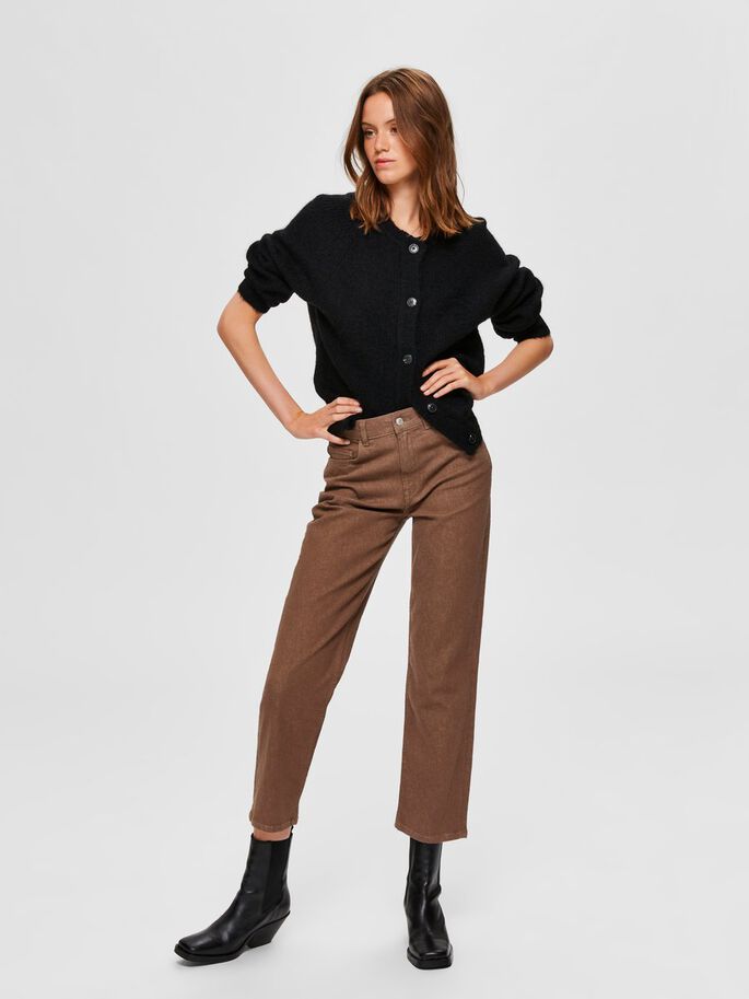 SLFLULU LS KNIT SHORT CARDIGAN NOOS (BLACK) - D.O Design Only