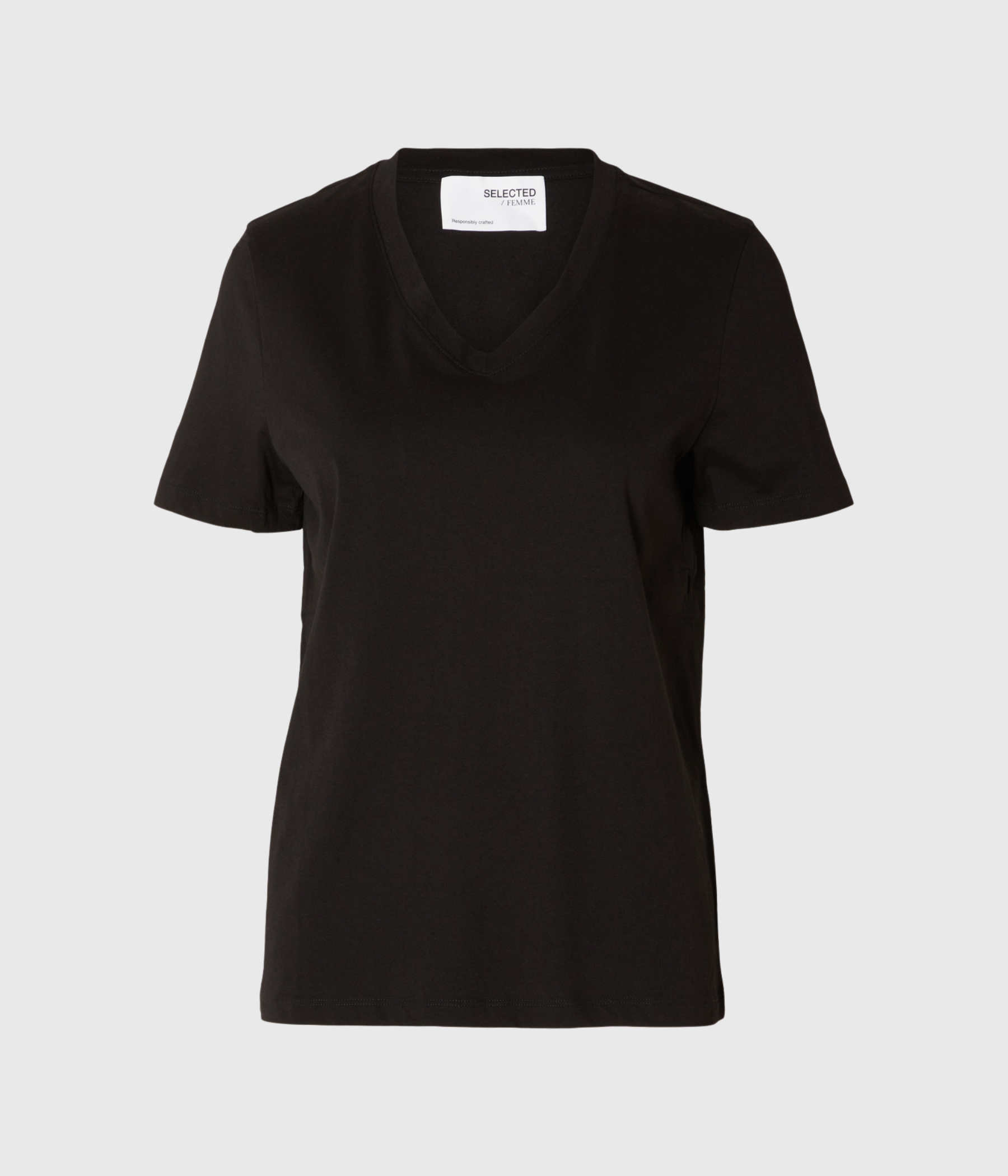 SLFESSENTIAL SS V-NECK TEE NOOS (BLACK)