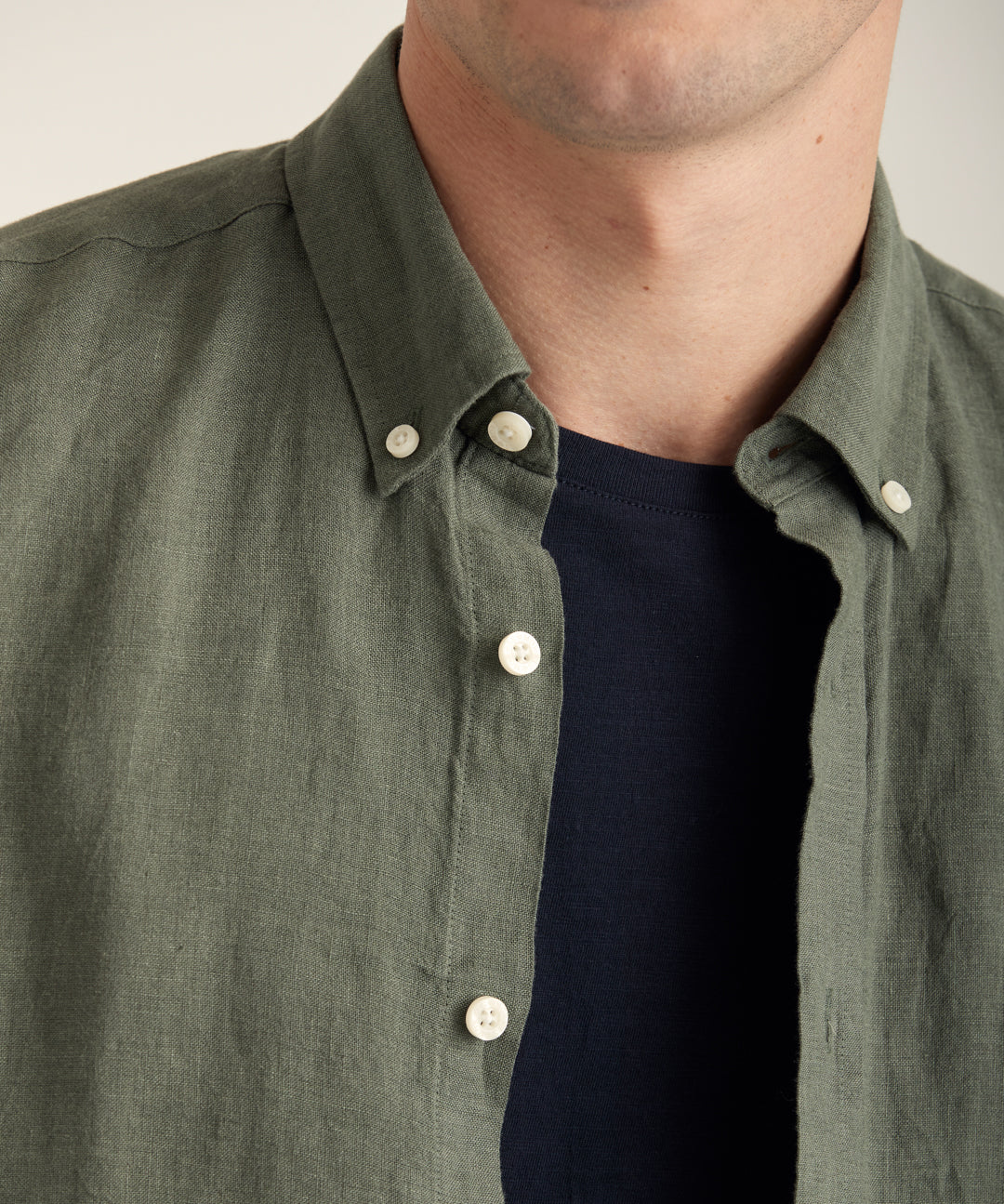 Douglas BD Linen Shirt LS. (76 Olive) - D.O. Design Only