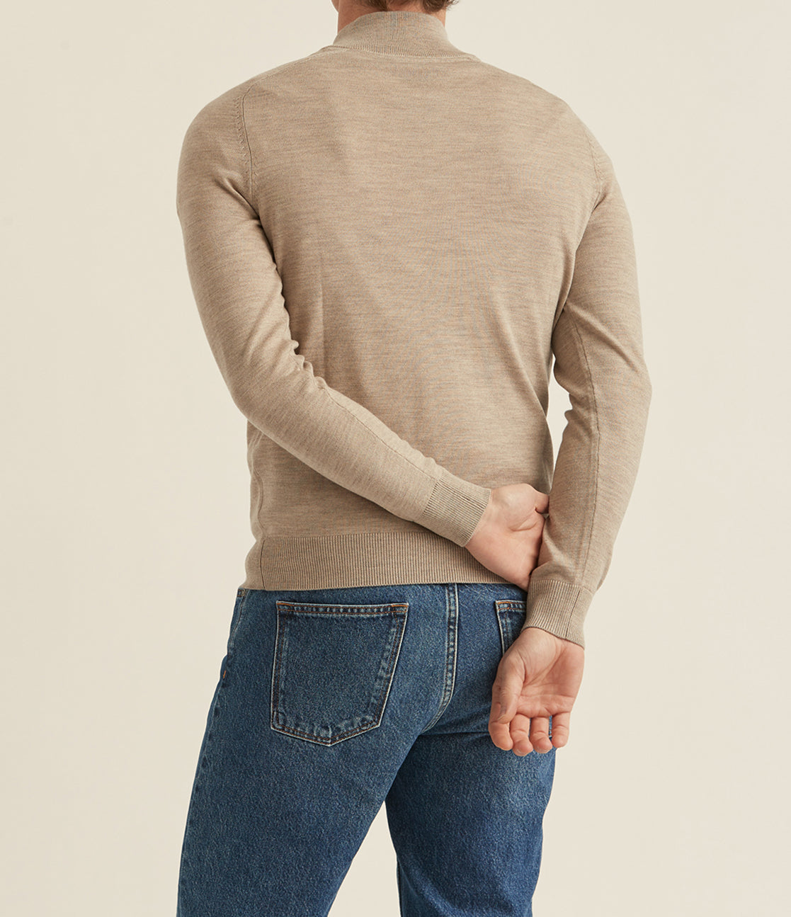 Merino John Zip. (05 Khaki)