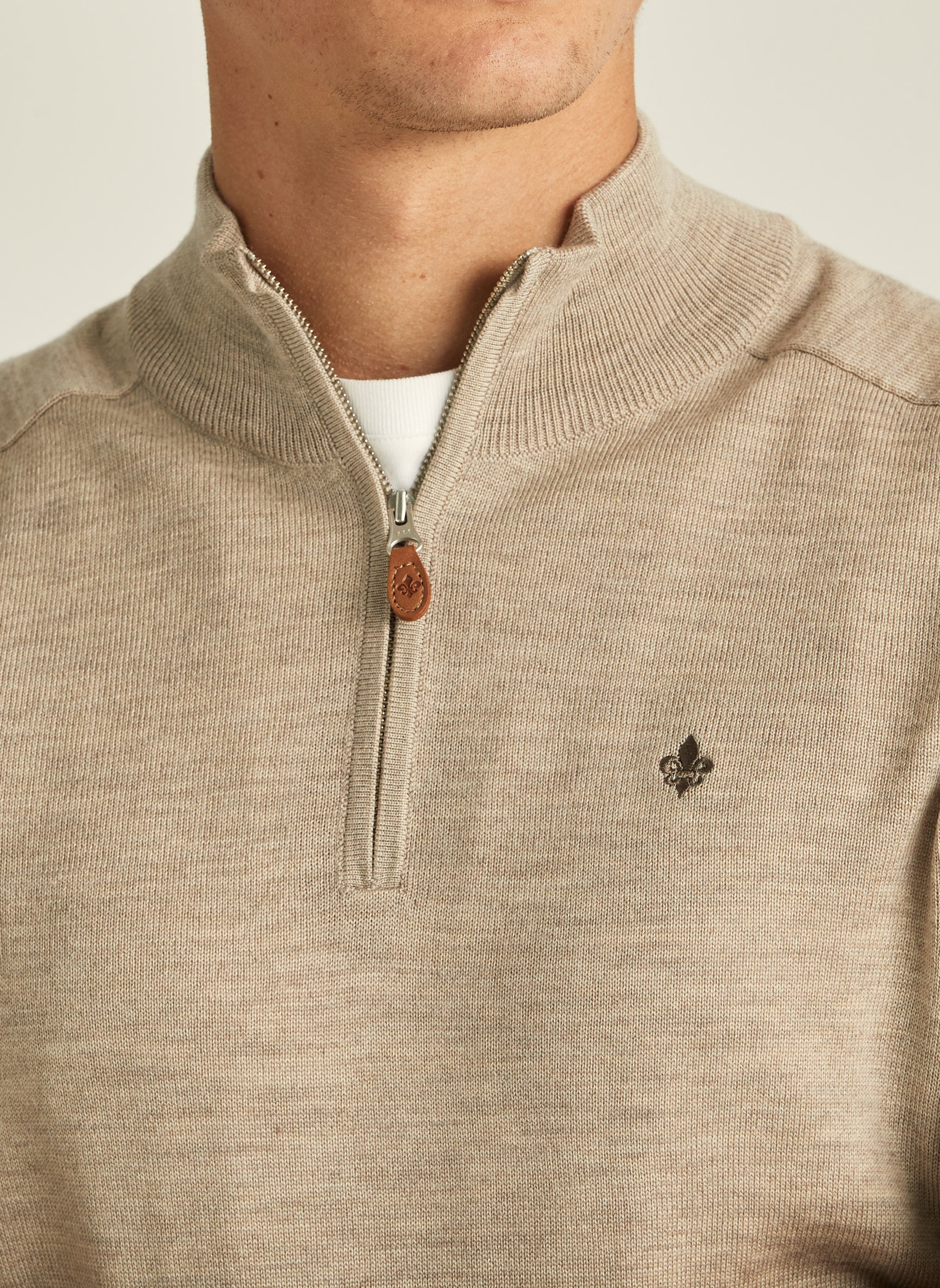 Merino John Zip. (05 Khaki)