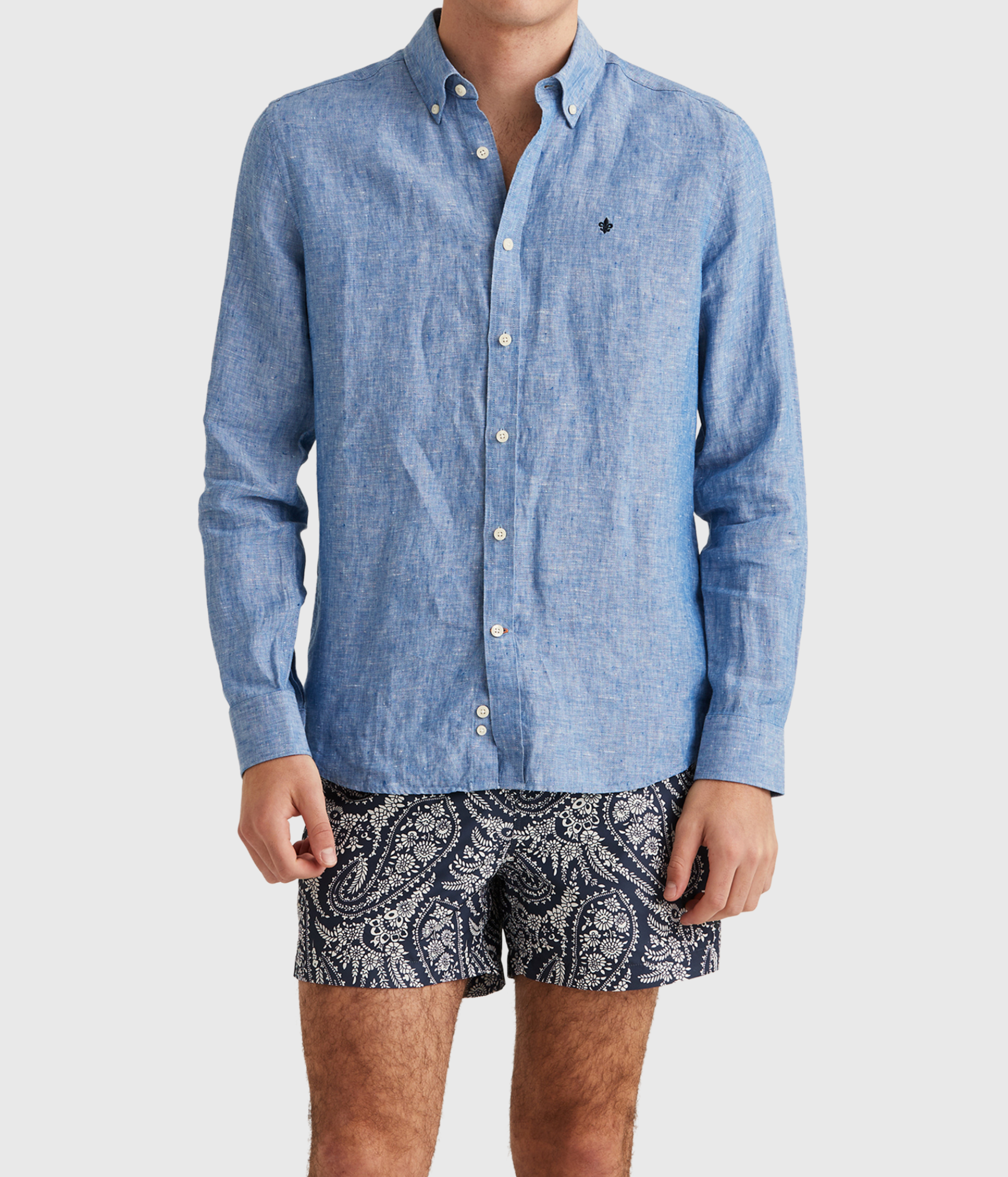 Douglas BD Linen Shirt LS. (57 Blue) - D.O. Design Only