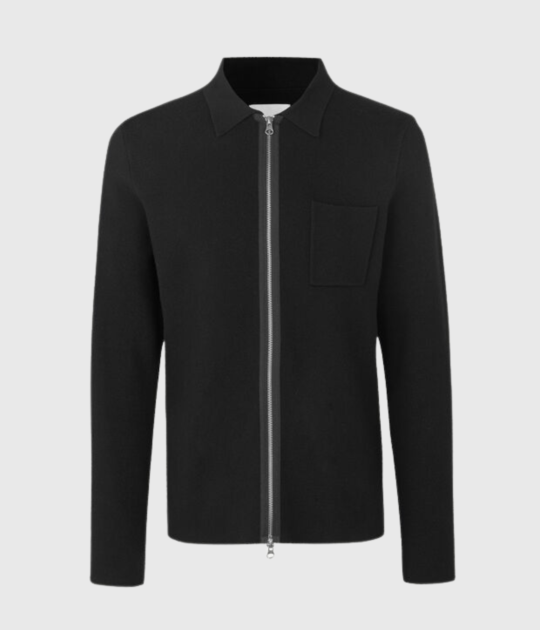 Svart tröja med dragkedja och skjortkrage från Samsoe