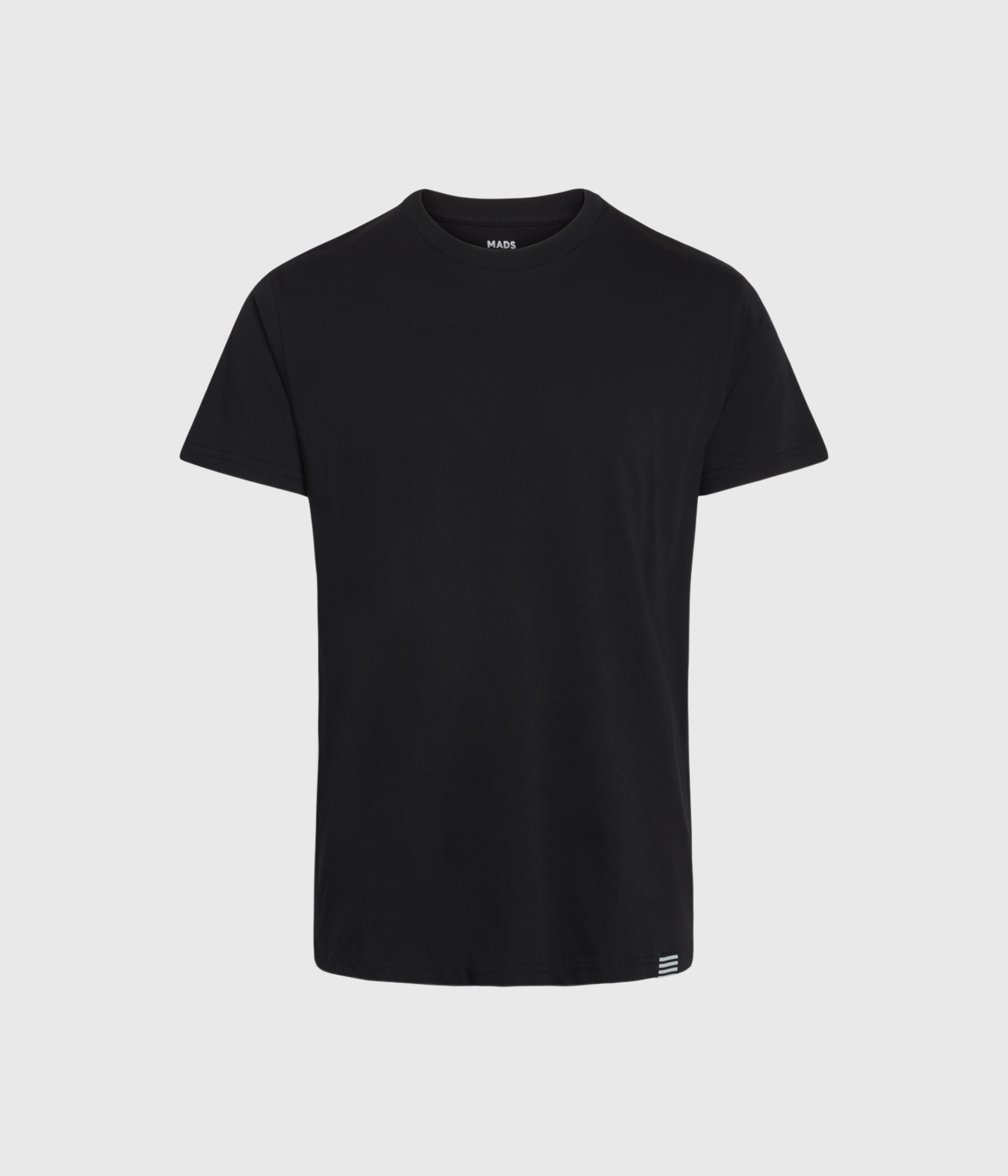 Svart t-shirt med rundad halsringning