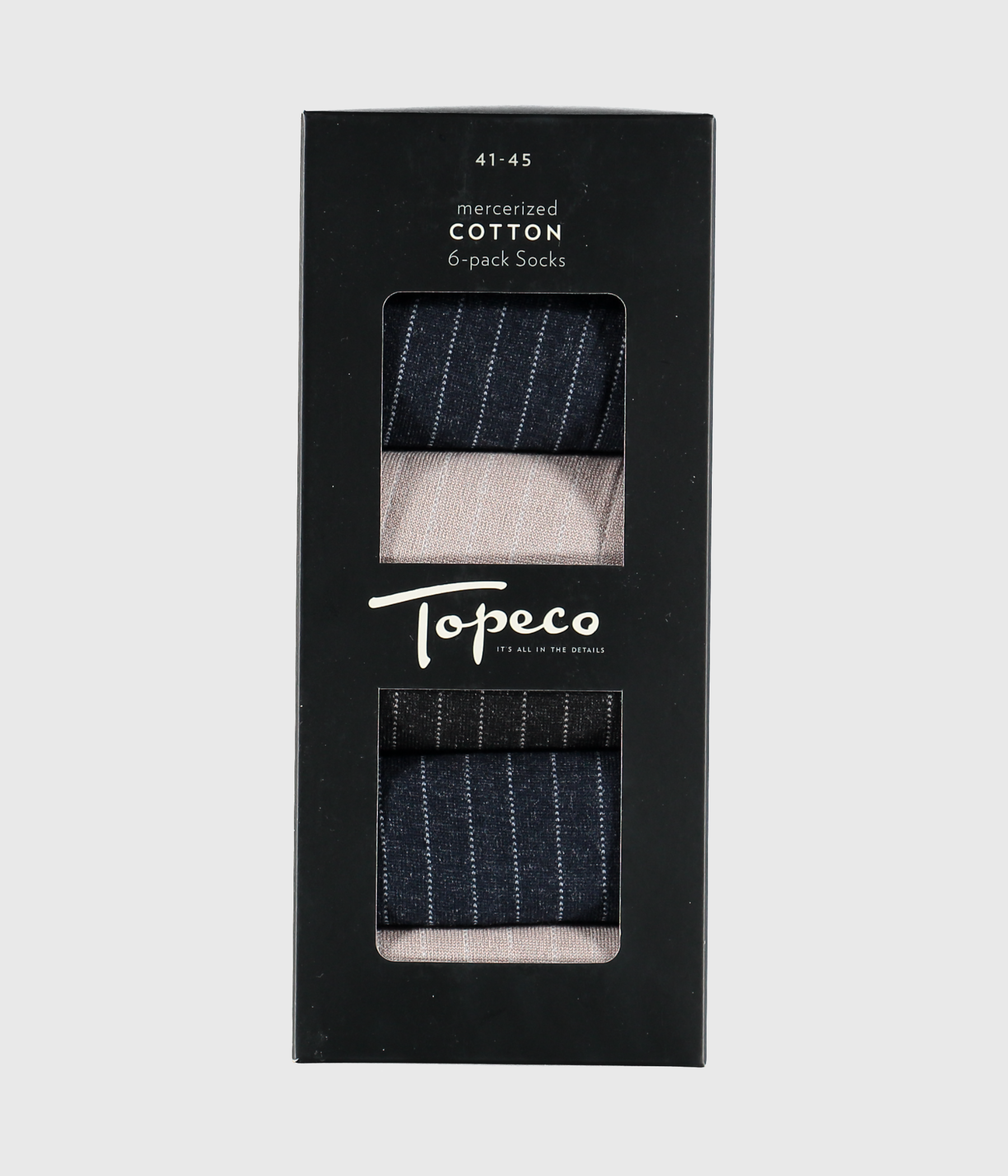 SOCKS 6-P, MERCERIZED COTTON (115 BLACK)