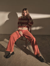 Mmaidy Thora Stripe Rollneck Knit (261 Burnt Ochre)