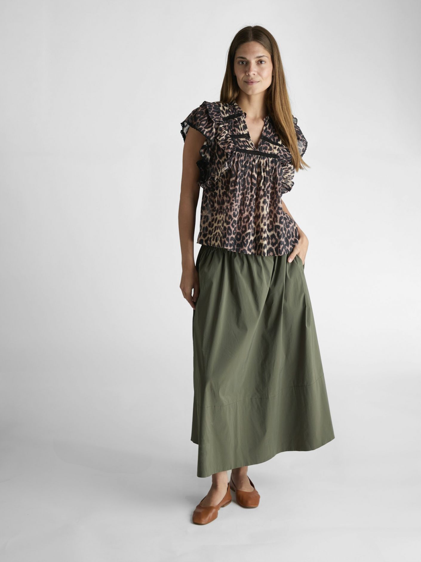 Yara Poplin Skirt (151 Army)