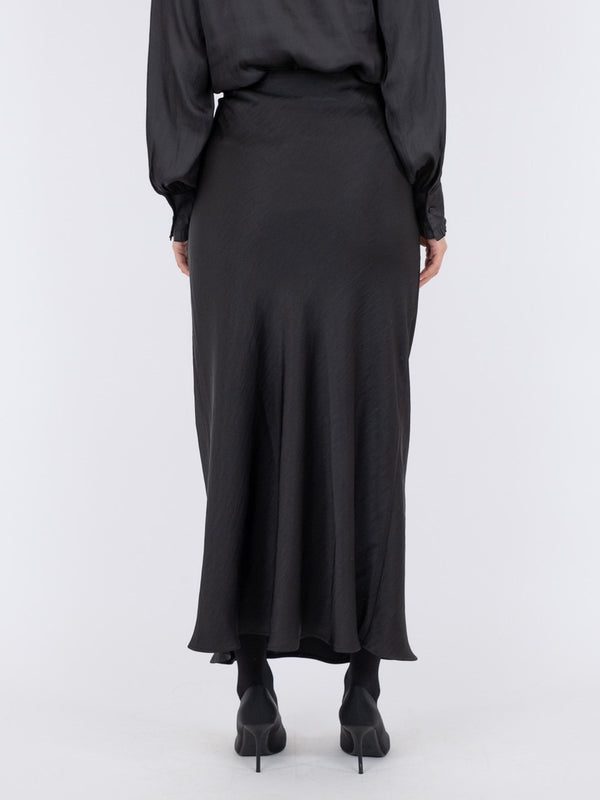 Vicky Heavy Sateen Skirt (100 Black)
