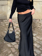 Vicky Heavy Sateen Skirt (100 Black)