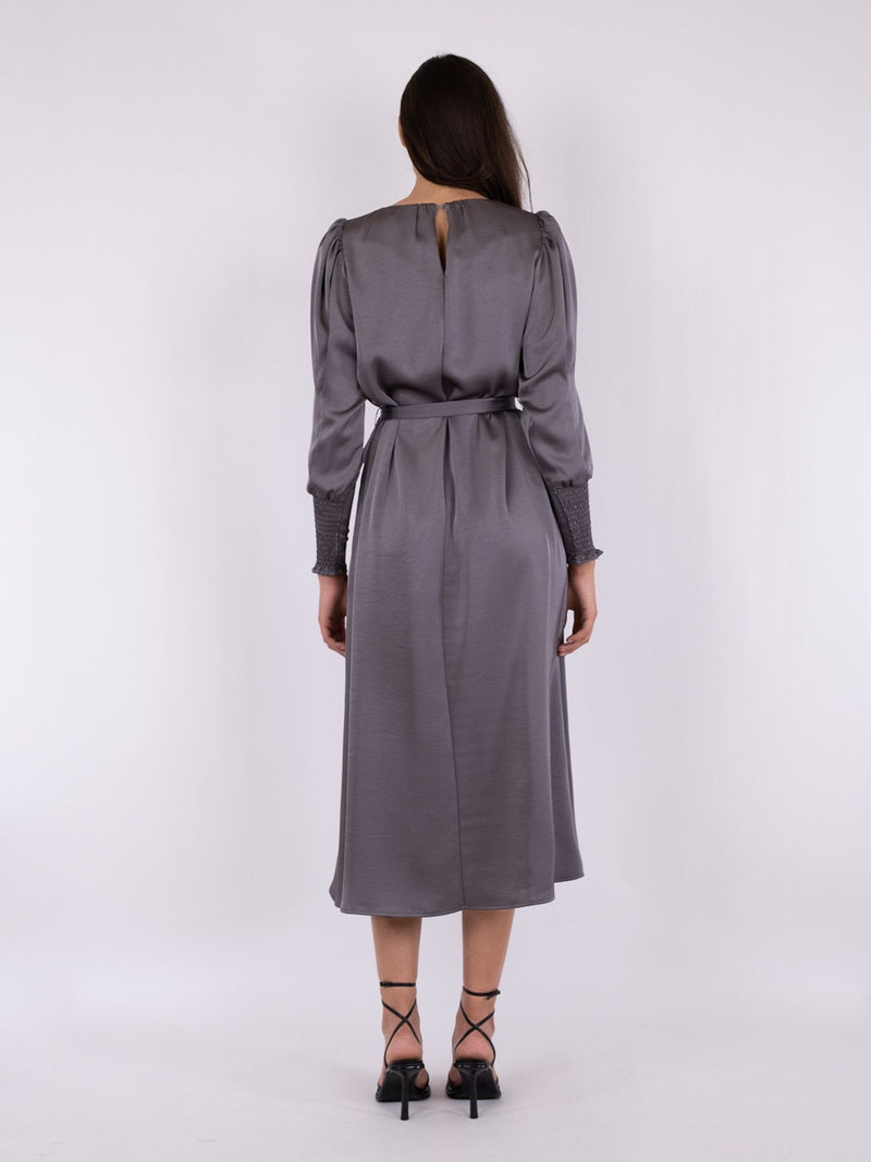 Ilda Heavy Sateen Dress (104 Dark Grey)