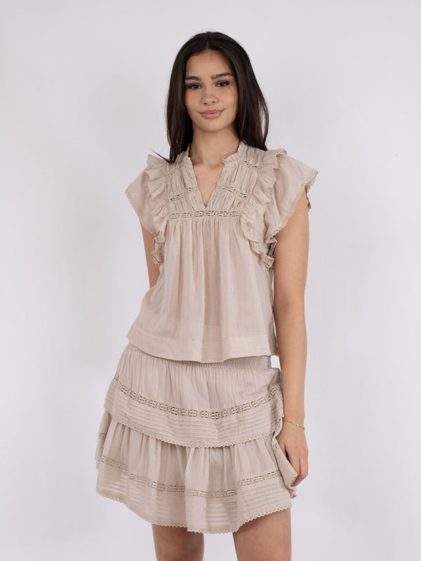 Jayla S Voile Top (213 Sand)